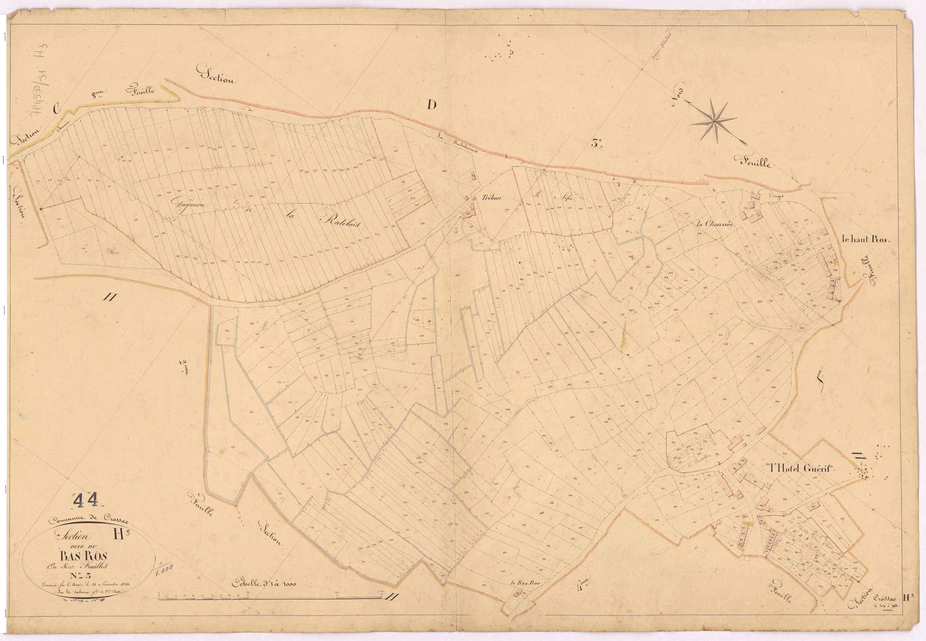 Crossac - Section H3 Bas Ros (section du) ; 504-960