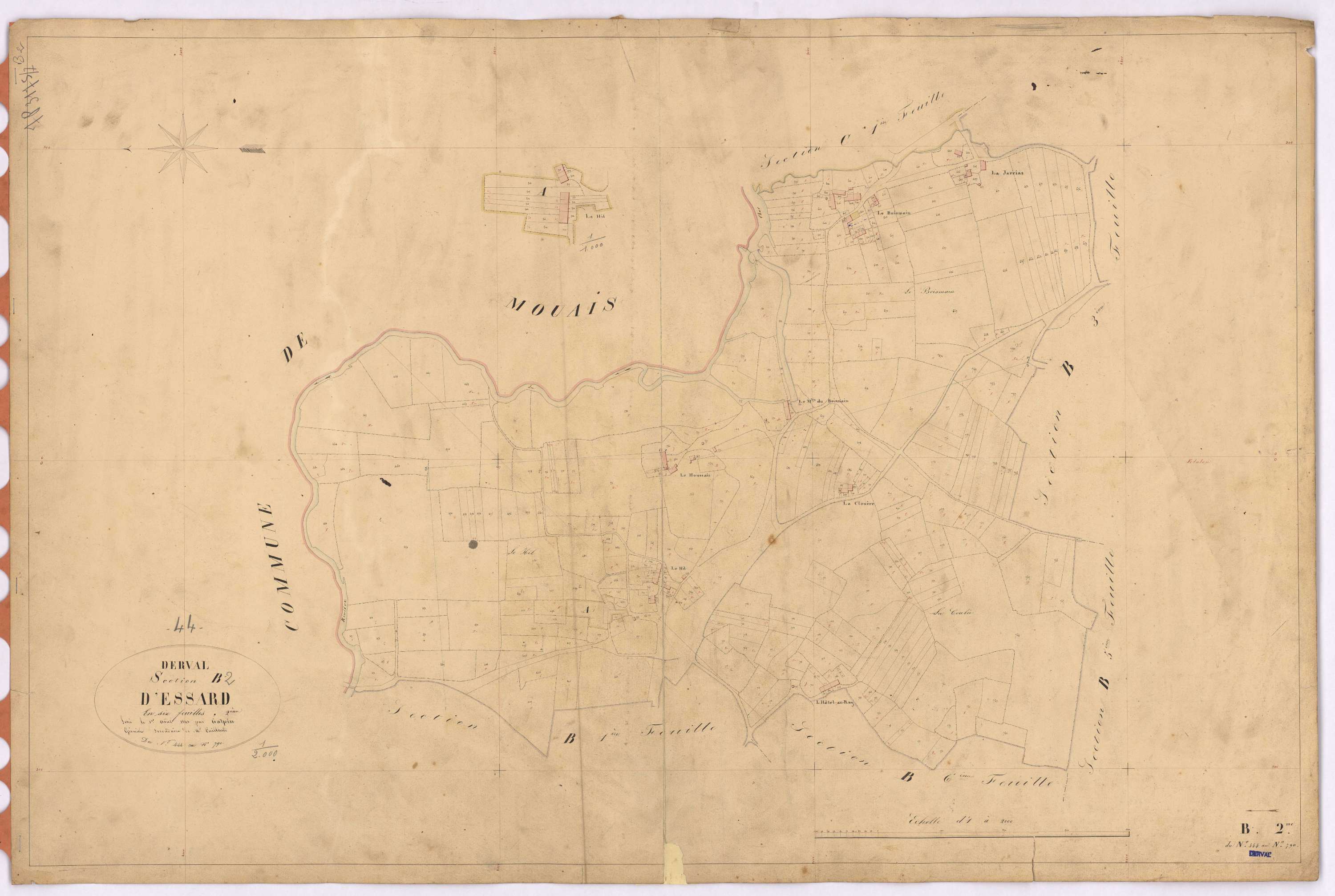 Derval - Section B2 Essard (section d') ; 444-790