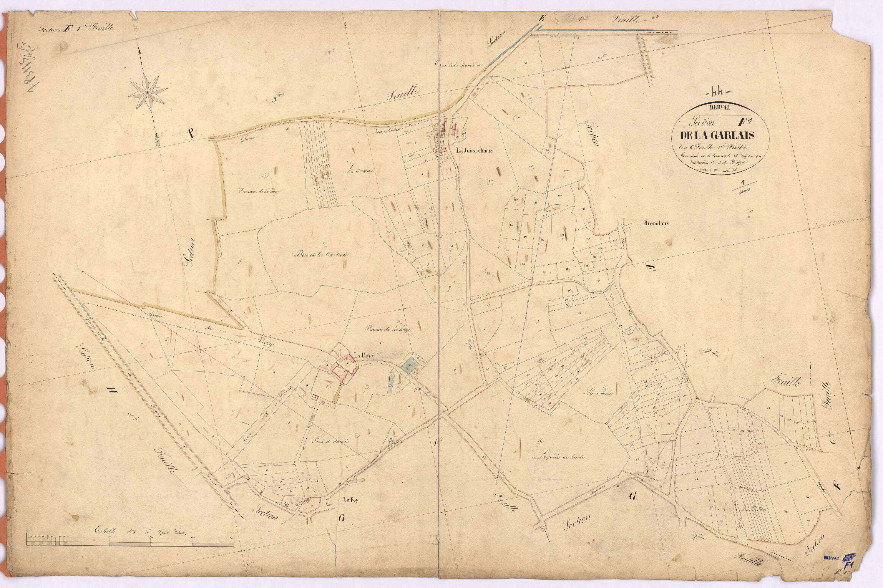 Derval - Section F1 Garlais (section de La) ; 1-245