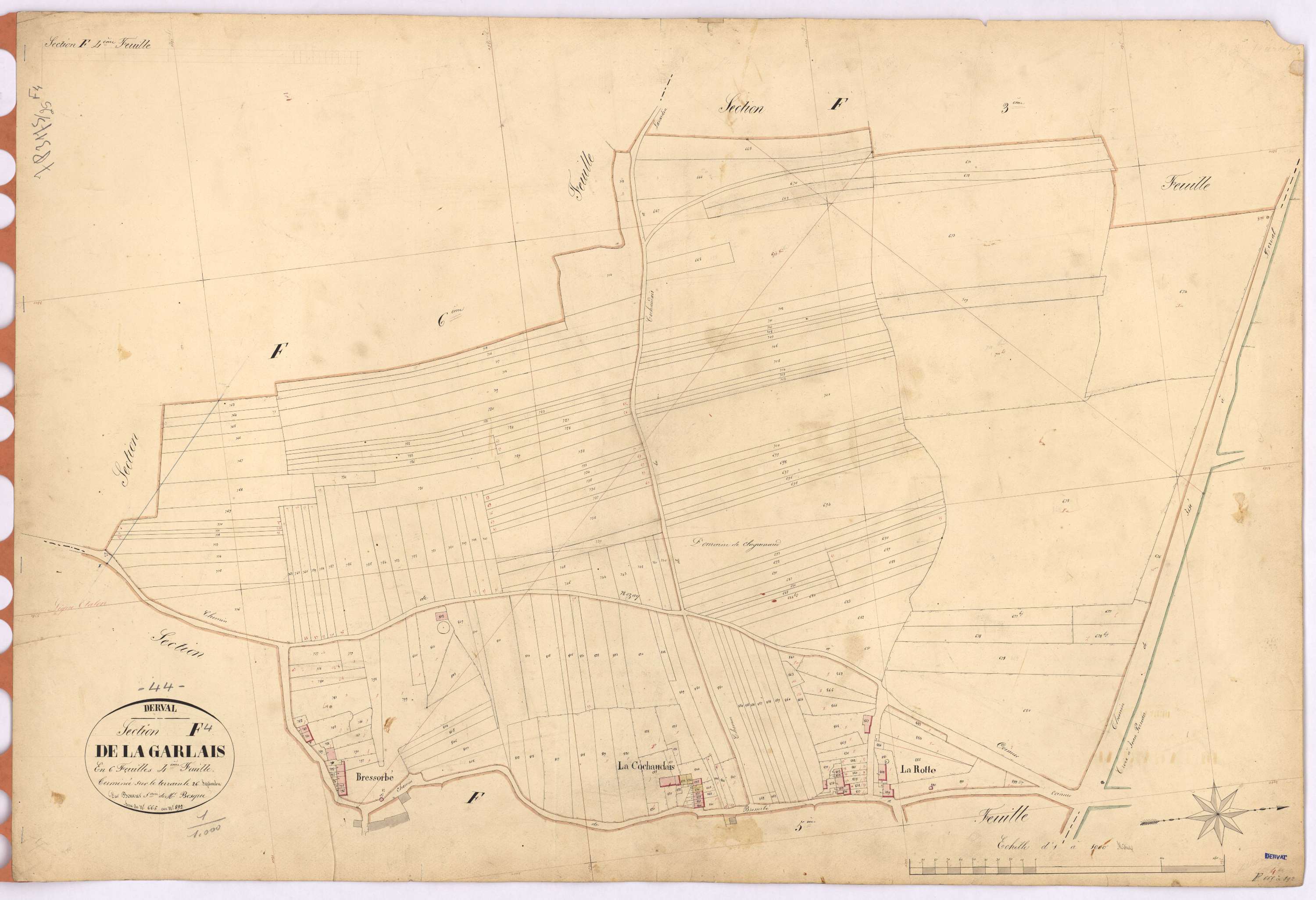 Derval - Section F4 Garlais (section de La) ; 665-892