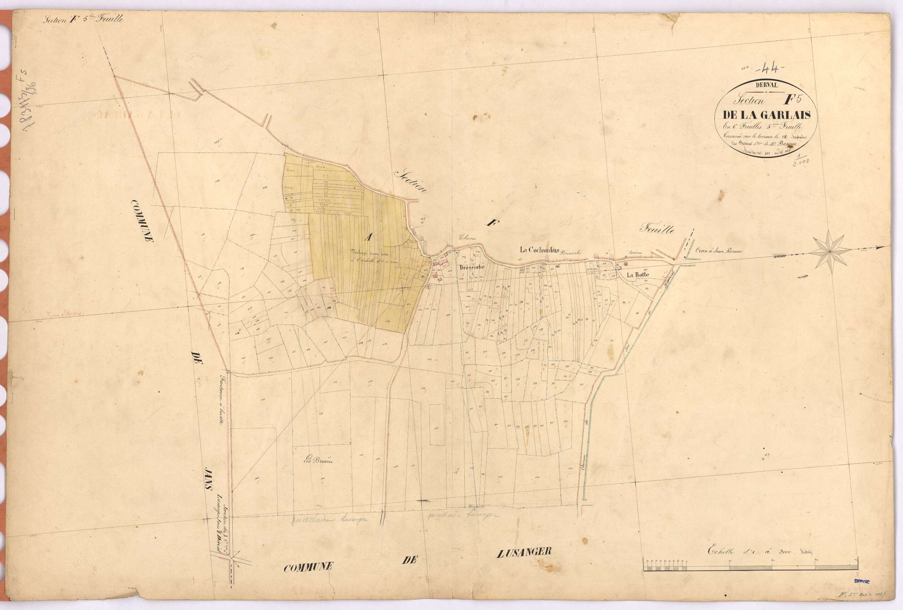 Derval - Section F5 Garlais (section de La) ; 893-1165