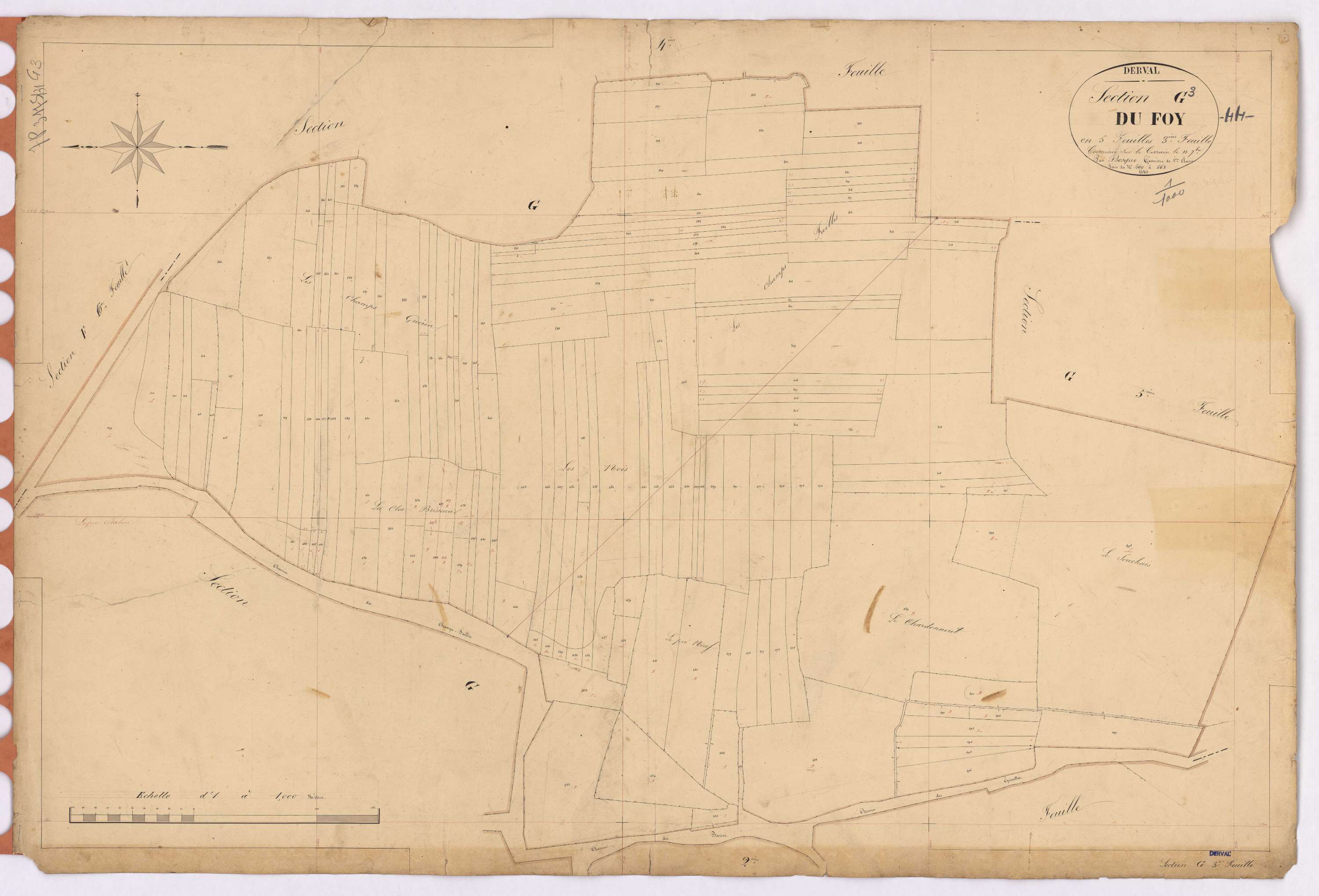 Derval - Section G3 Foy (section du) ; 409-568