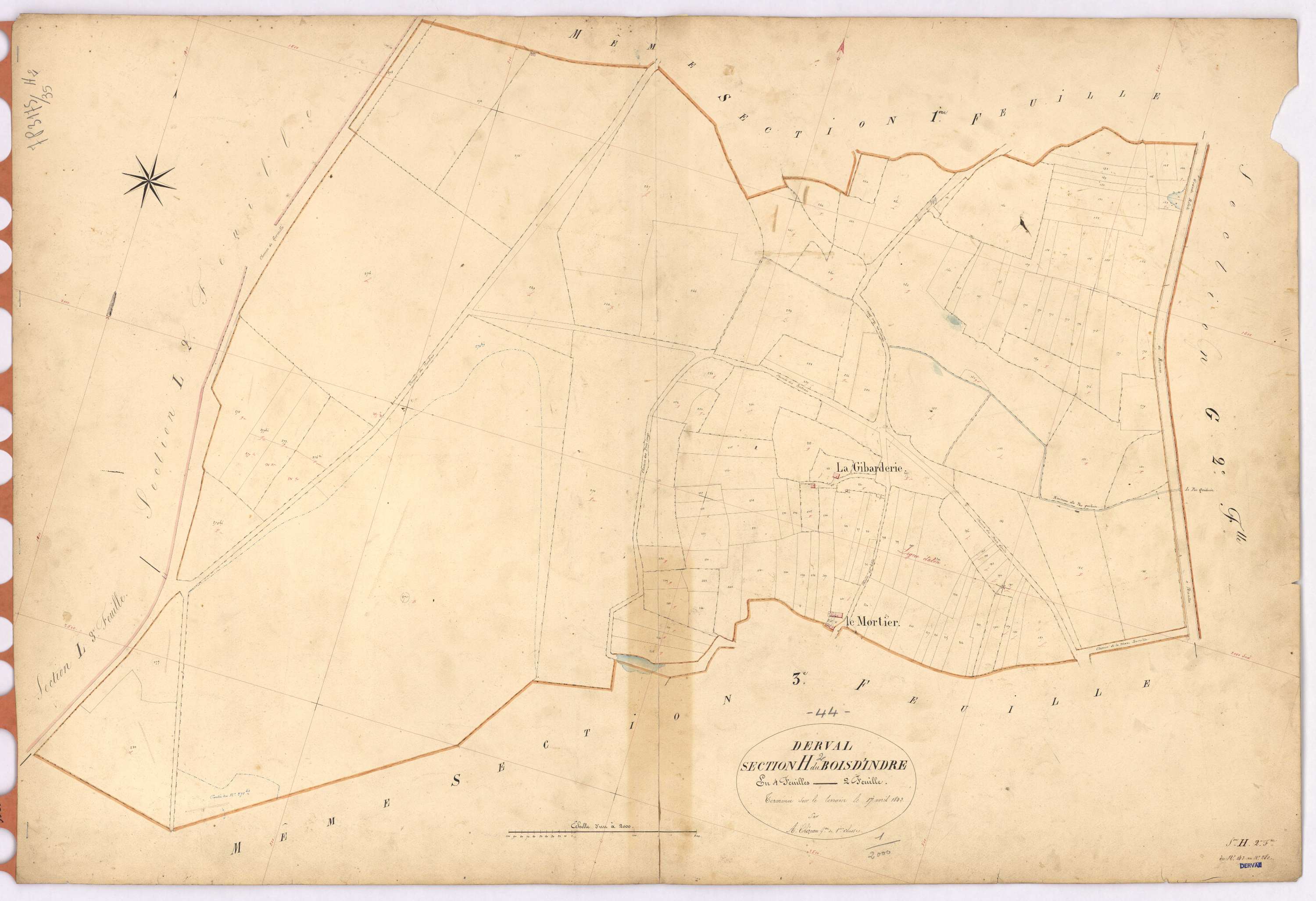 Derval - Section H2 Bois d'Indre (section du) ; 144-280