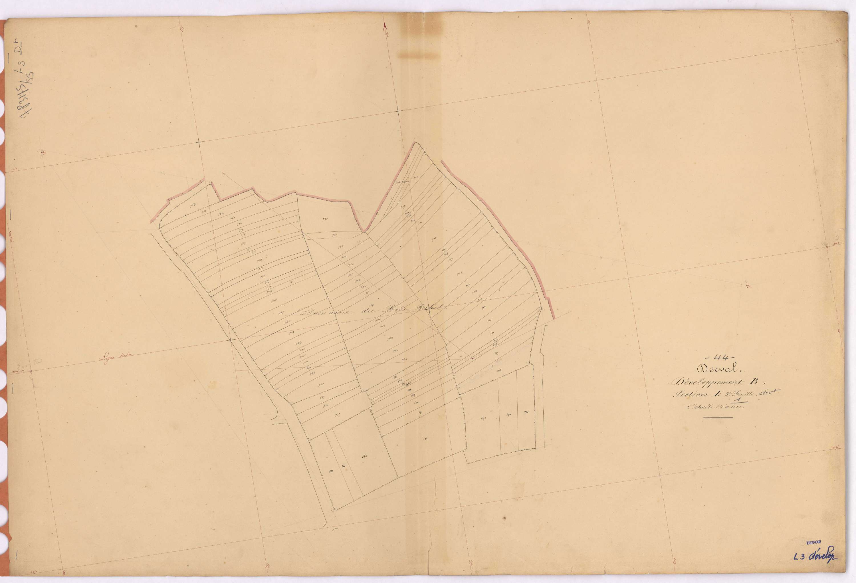 Derval - Section L3 (développement) Croquemais (section de) ; 642-799 ; développement de diverses parcelles