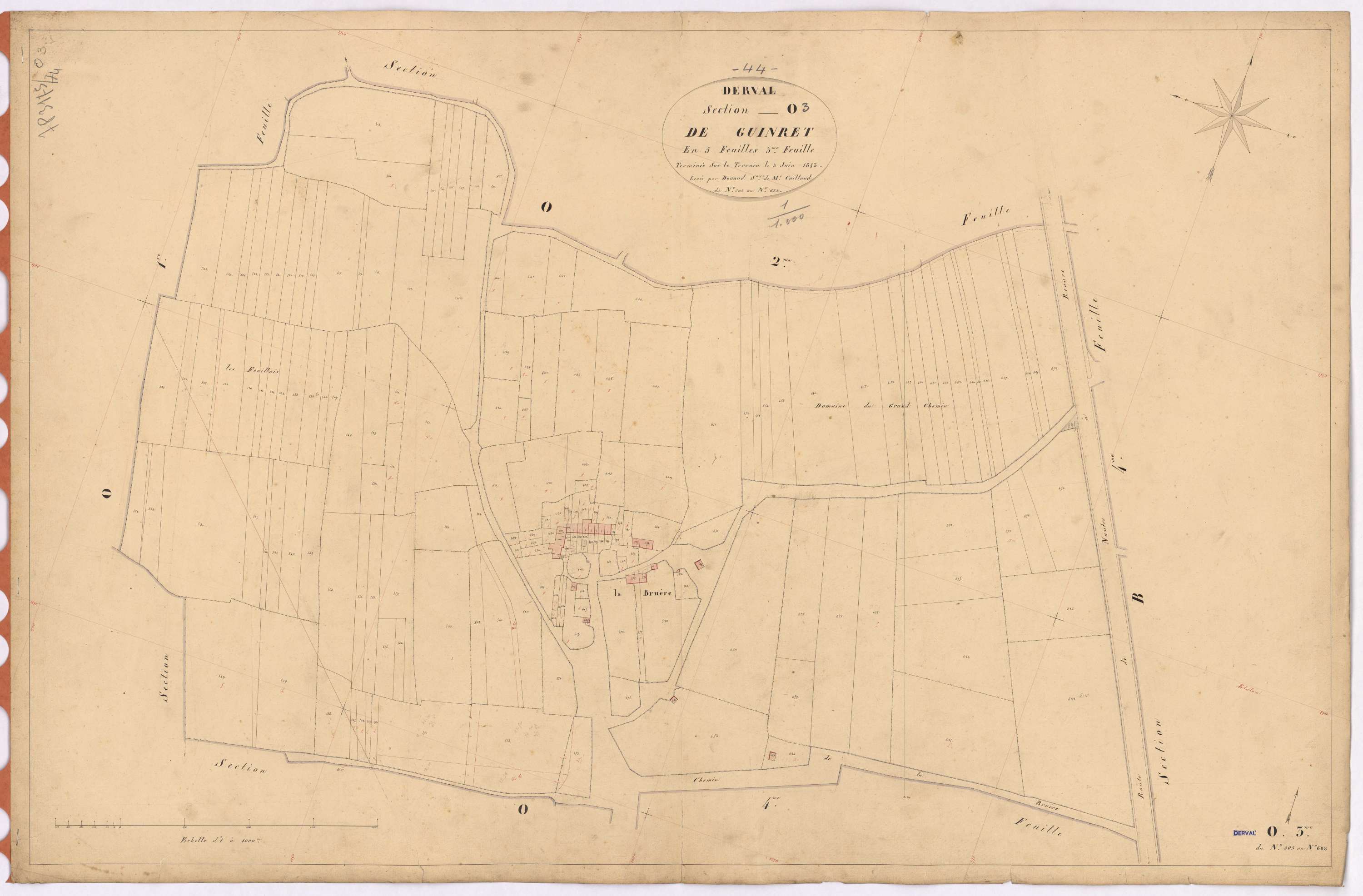 Derval - Section O3 Guinret (section de) ; 505-688