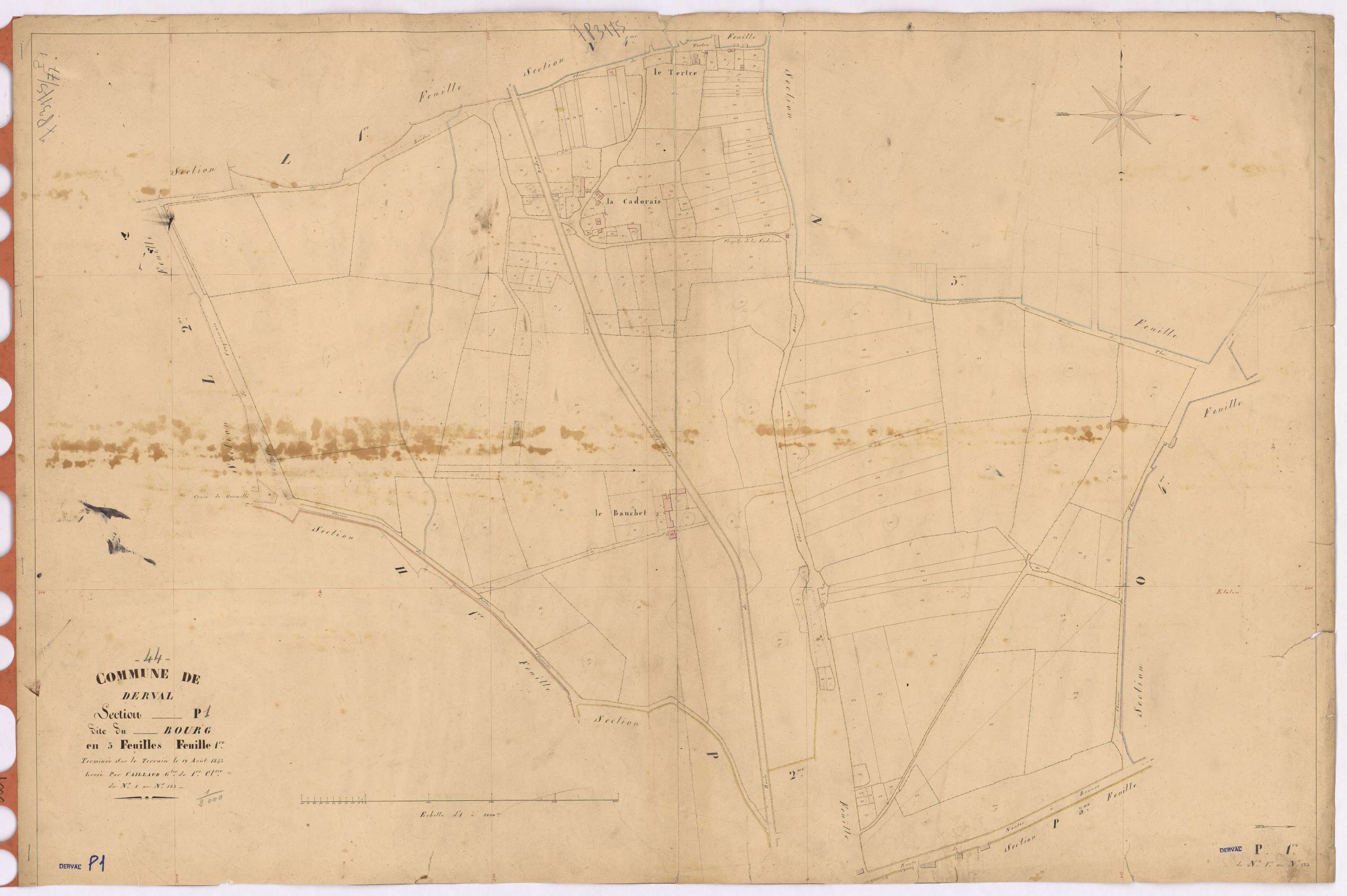 Derval - Section P1 Bourg (section du) ; 1-183