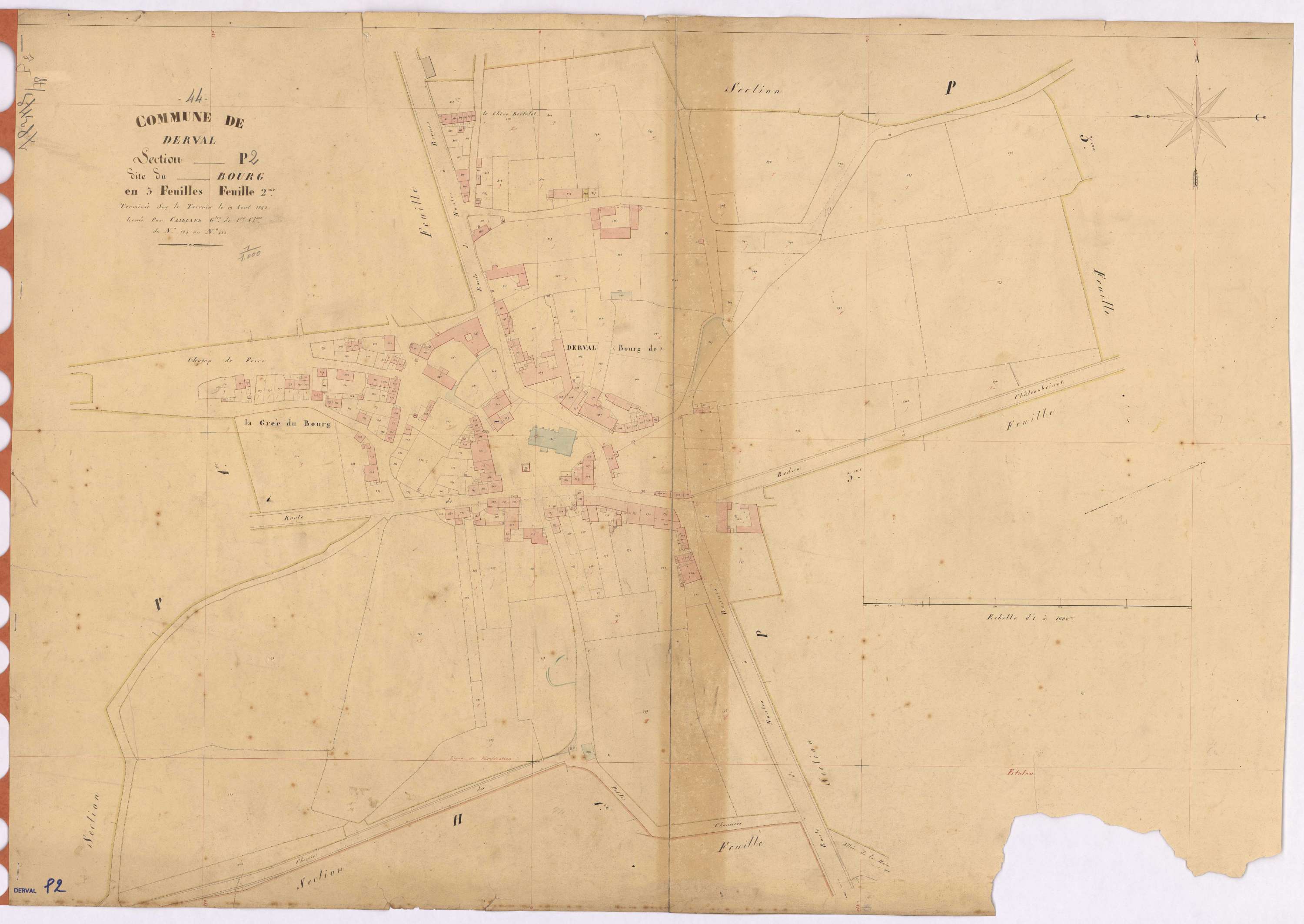 Derval - Section P2 Bourg (section du) ; 184-422