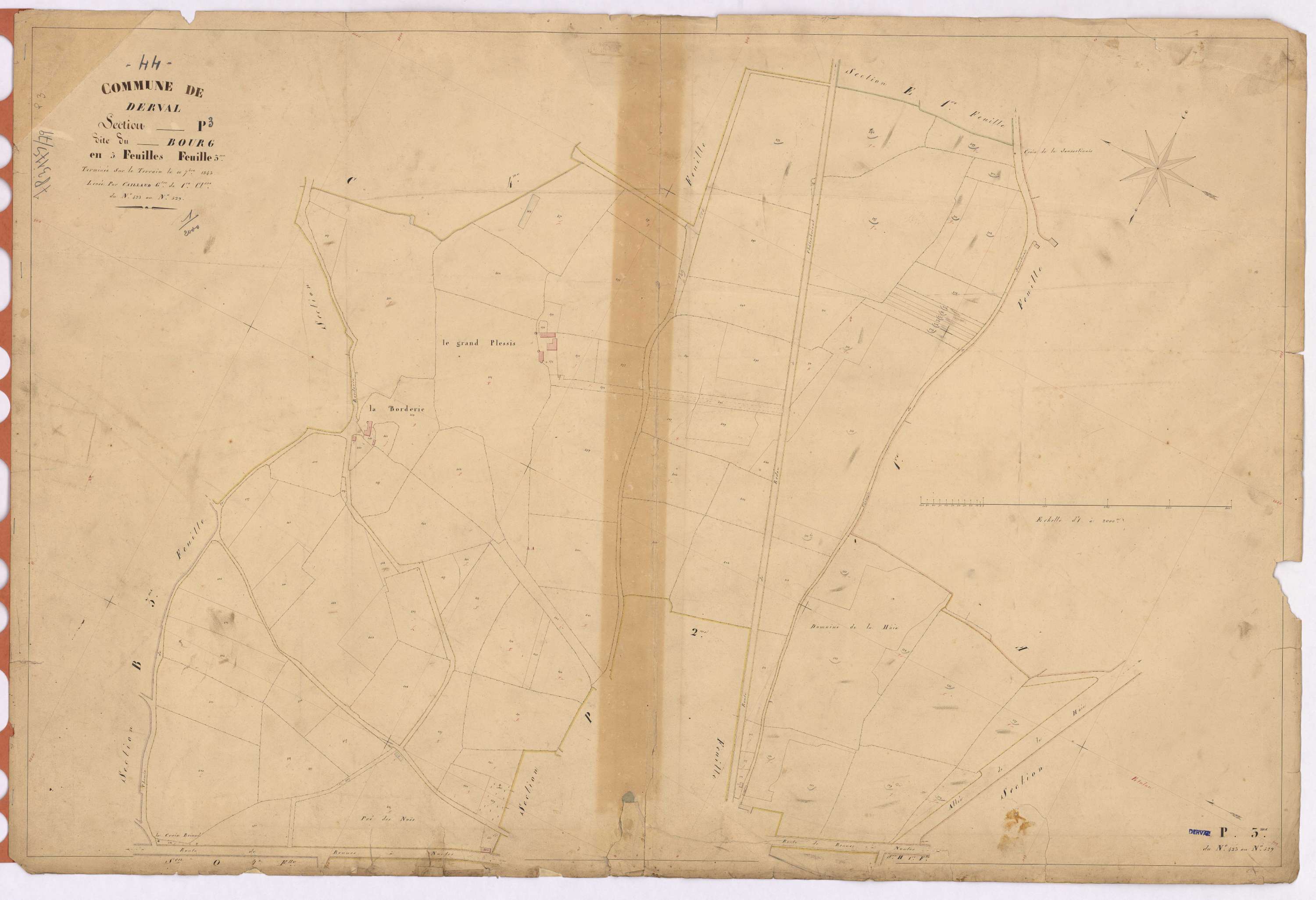Derval - Section P3 Bourg (section du) ; 423-529