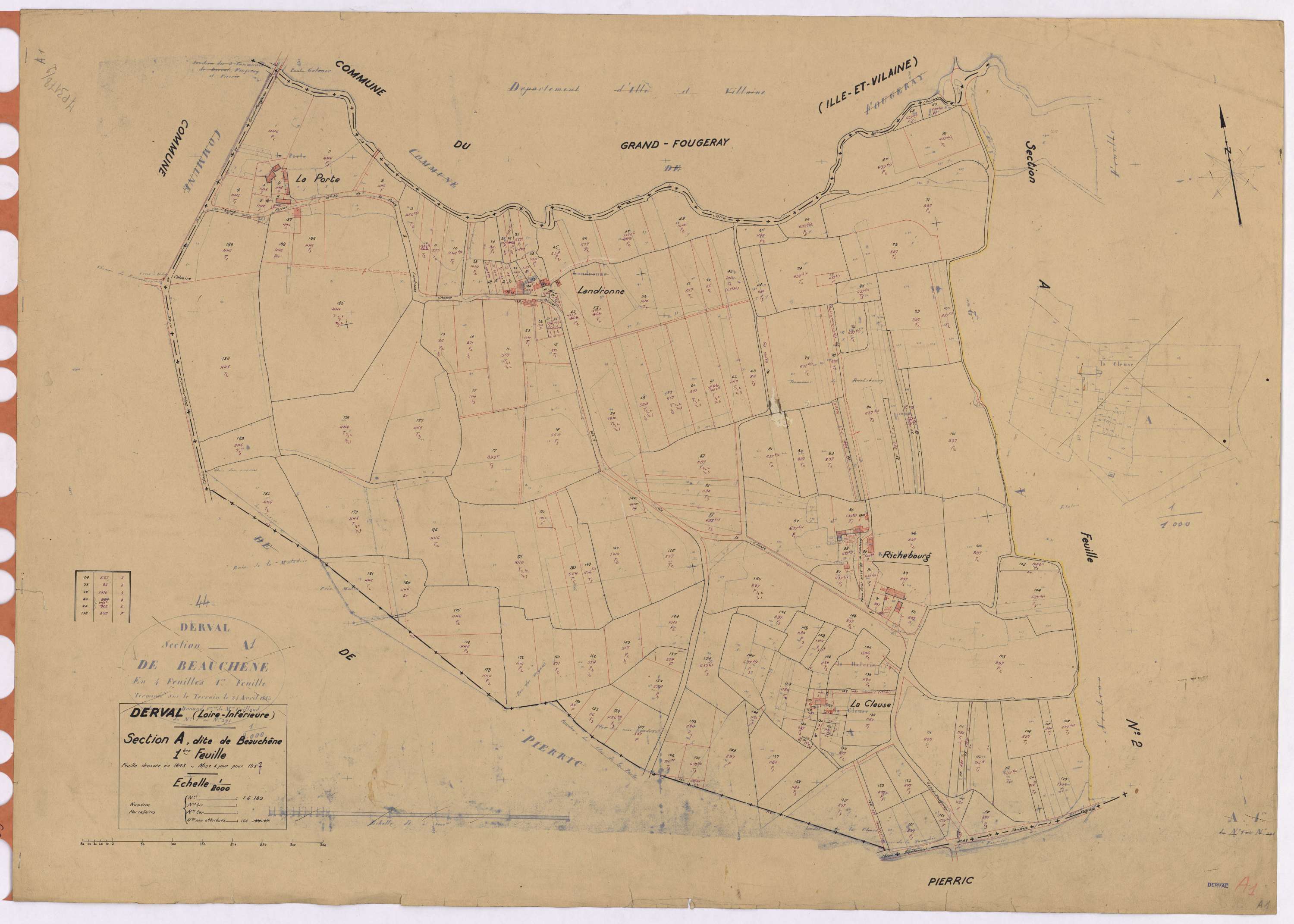 Derval - Section A1 Beauchêne (section de) ;1-189