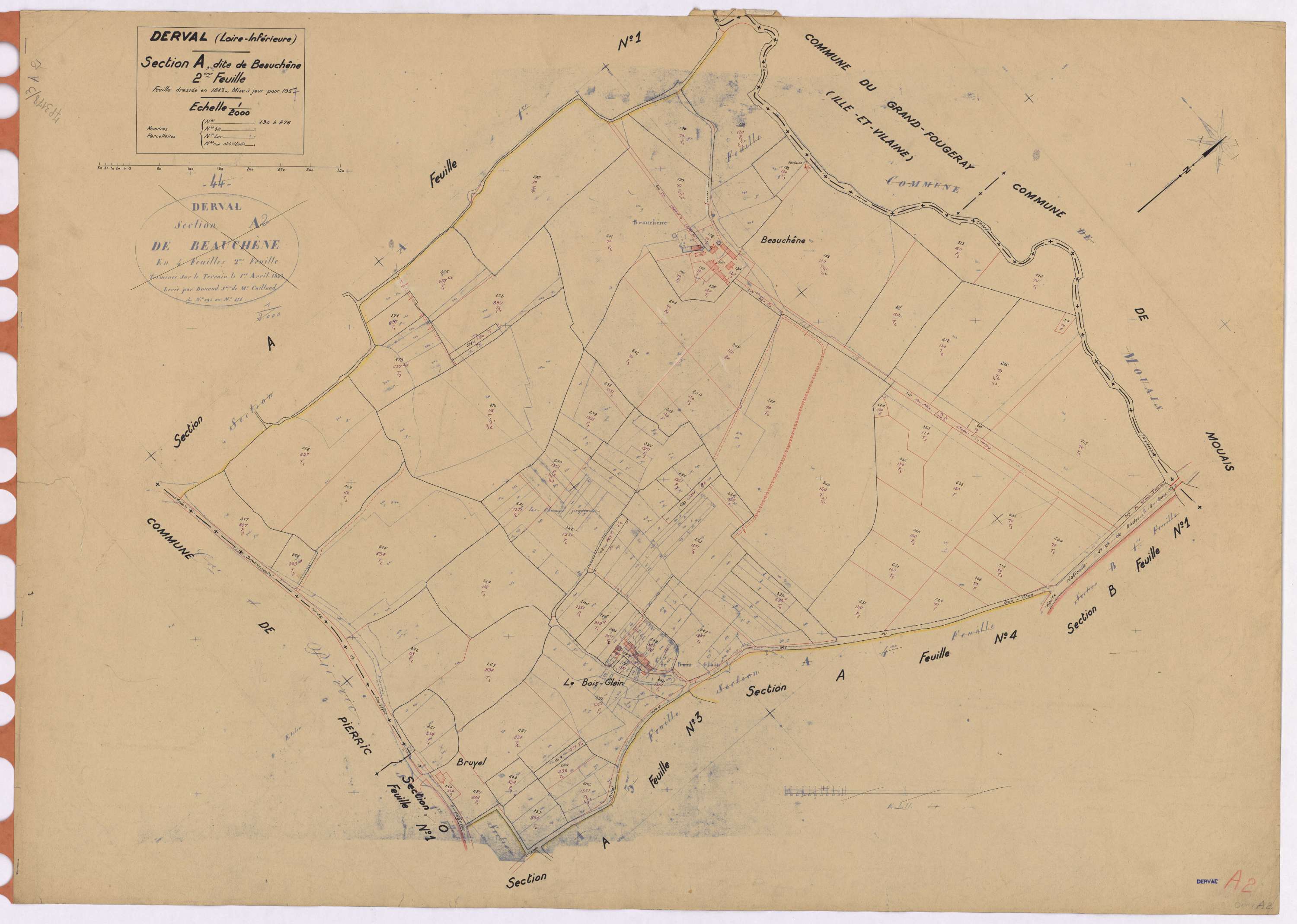 Derval - Section A2 Beauchêne (section de) ;190-276