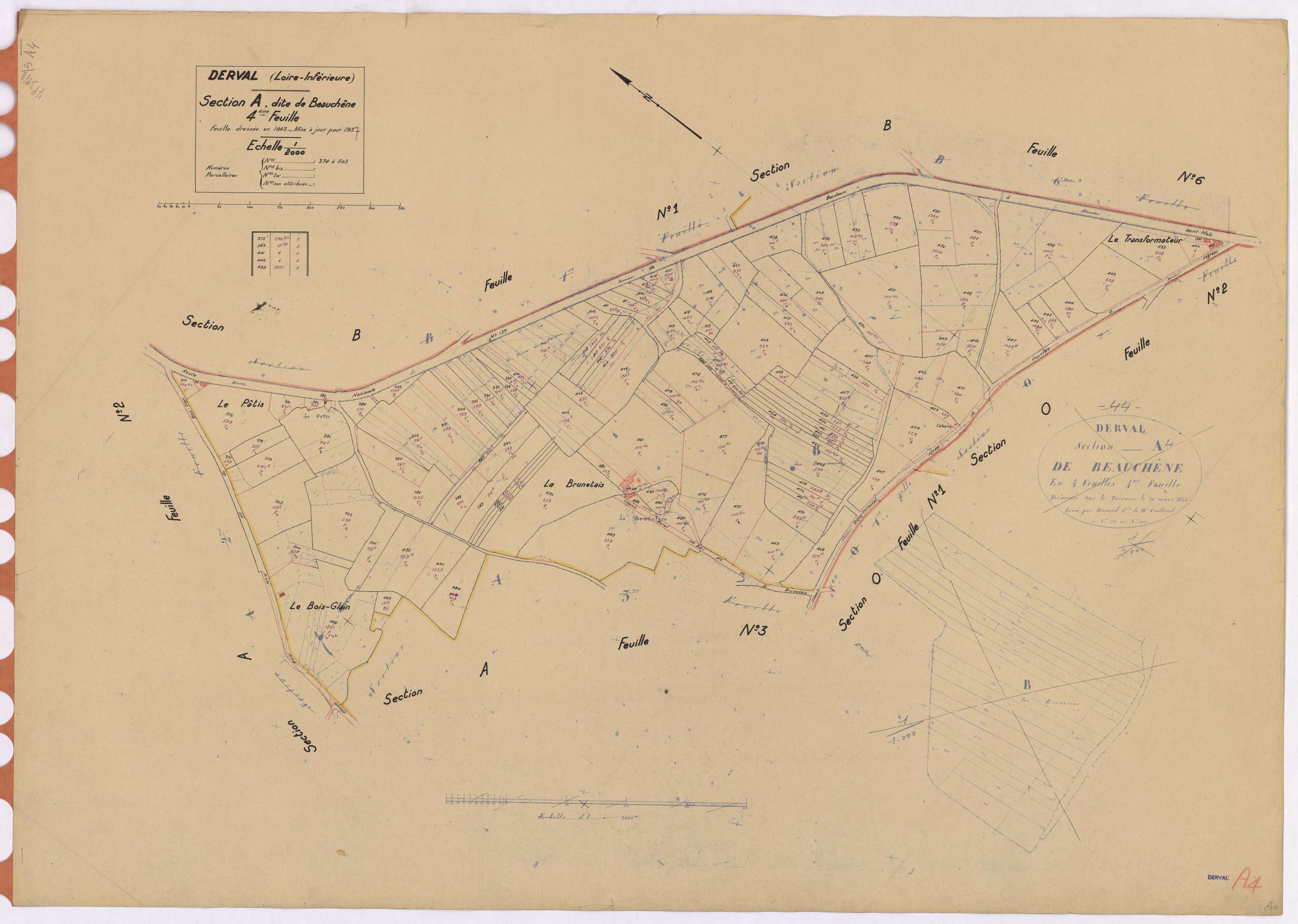 Derval - Section A4 Beauchêne (section de) ;374-503
