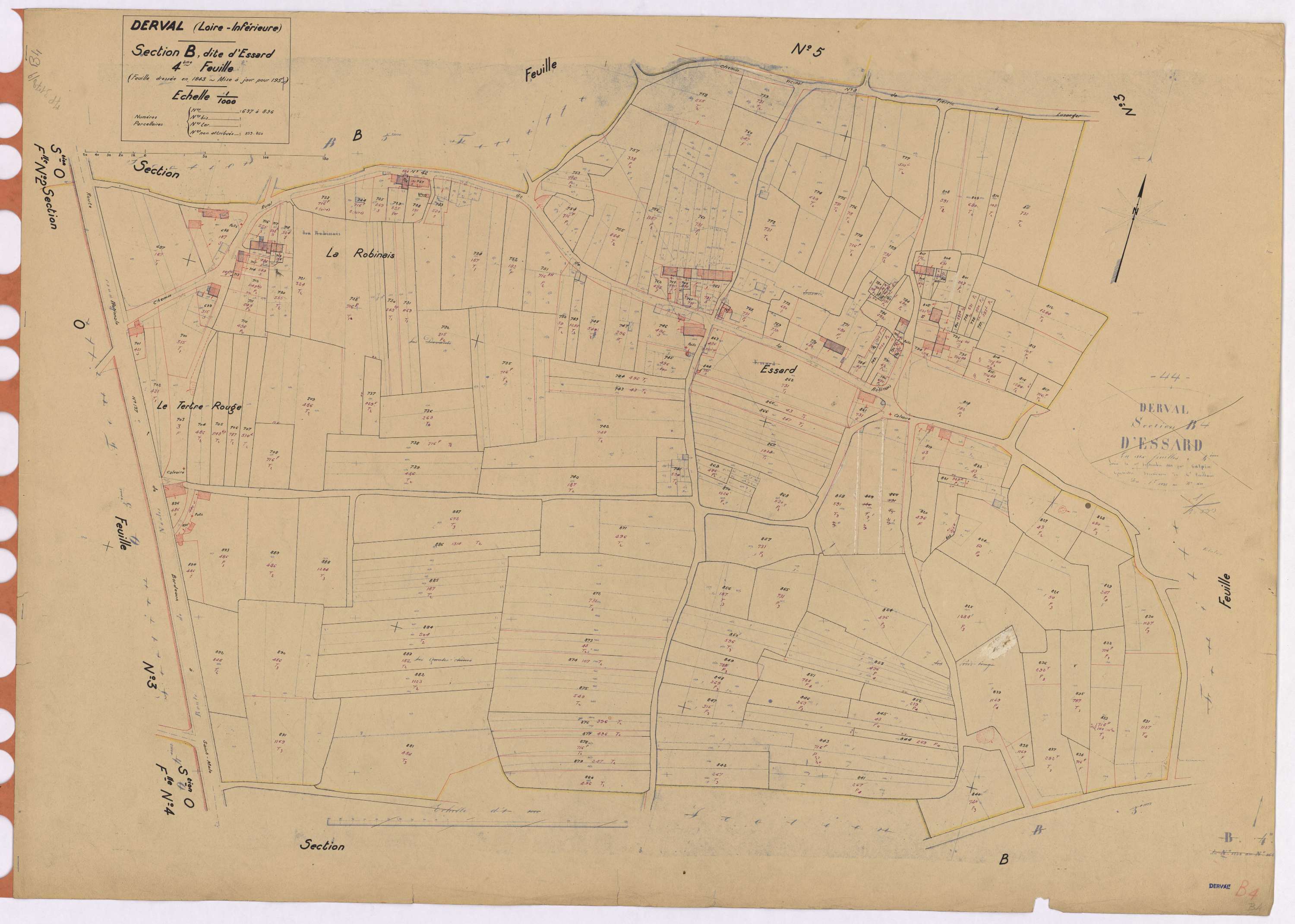 Derval - Section B4 Essard (section d') ; 697-896