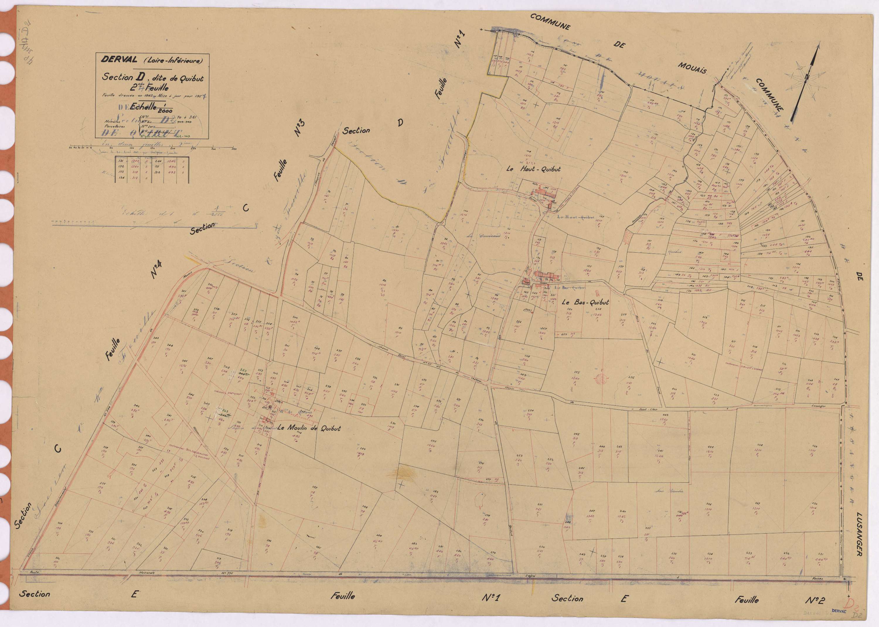Derval - Section D2 Quibut (section de) ; 70-361