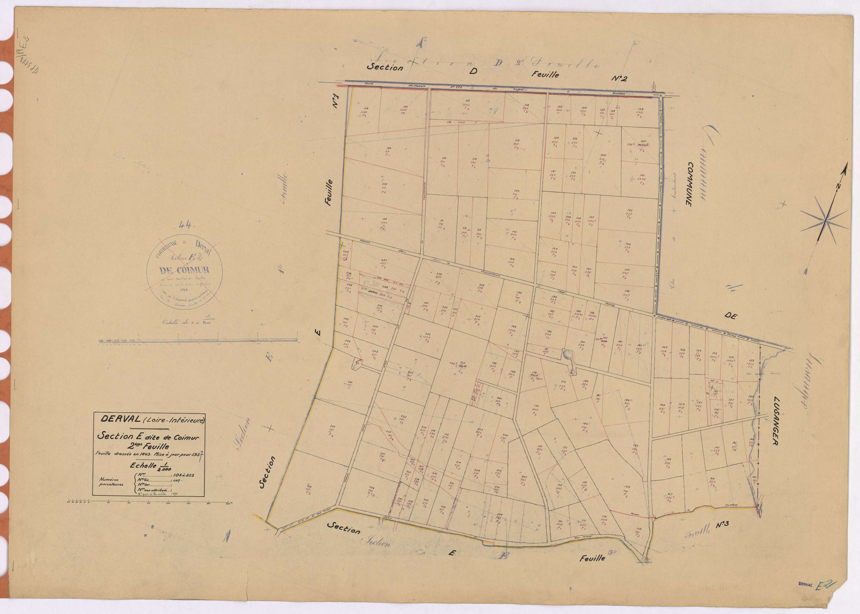 Derval - Section E2 Coimur (section de) ; 106-252