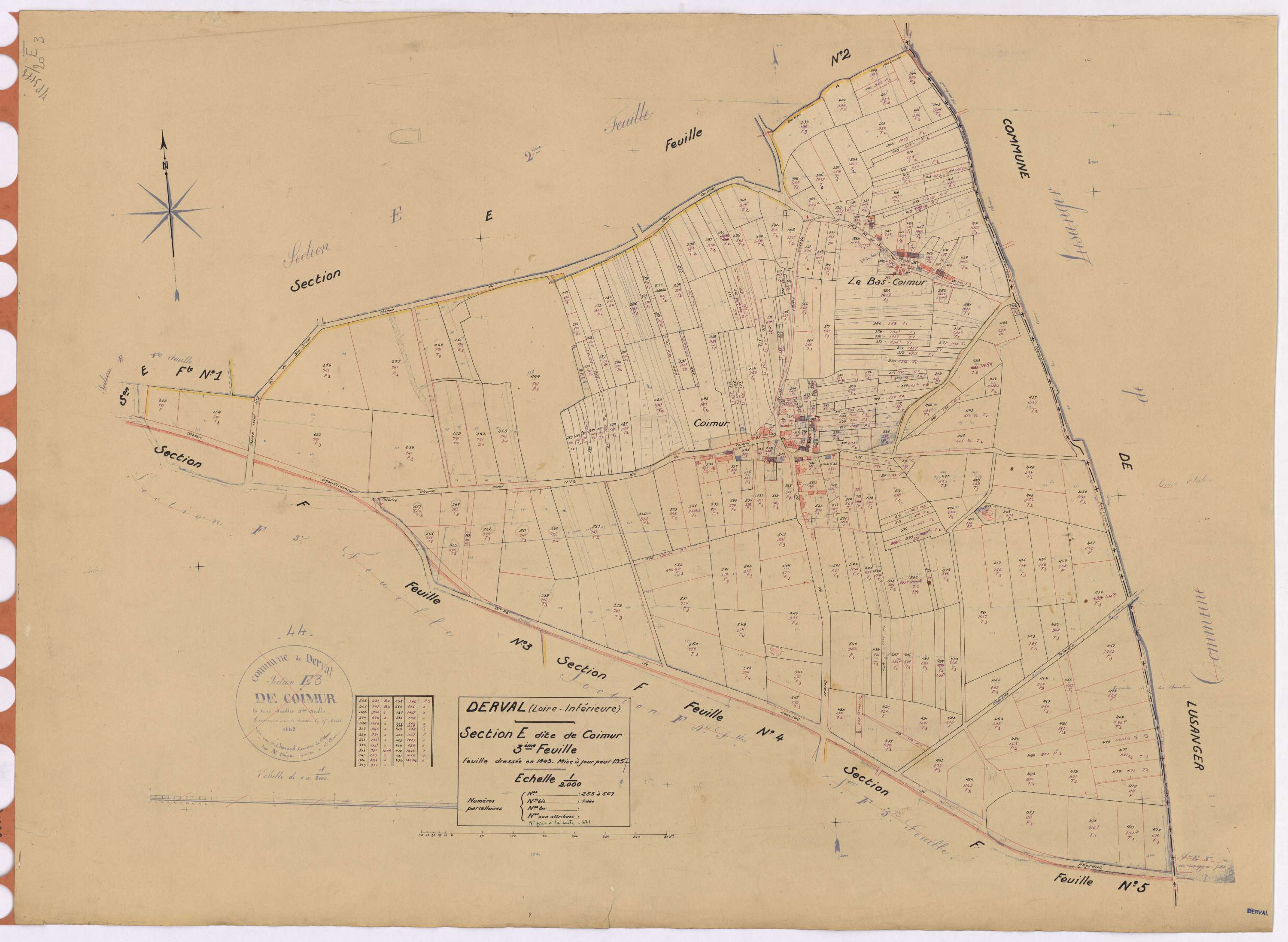 Derval - Section E3 Coimur (section de) ; 253-567