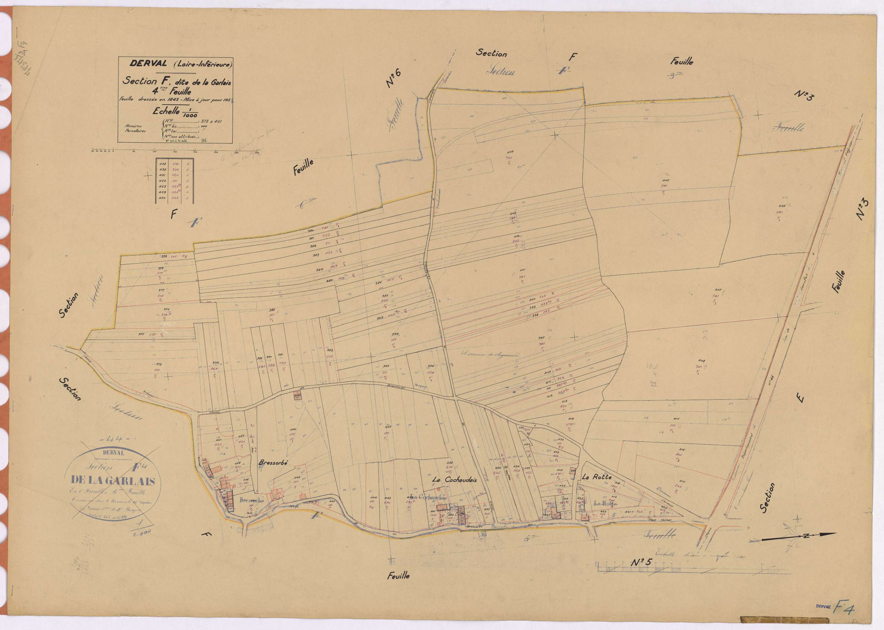 Derval - Section F4 Garlais (section de) ; 373-461
