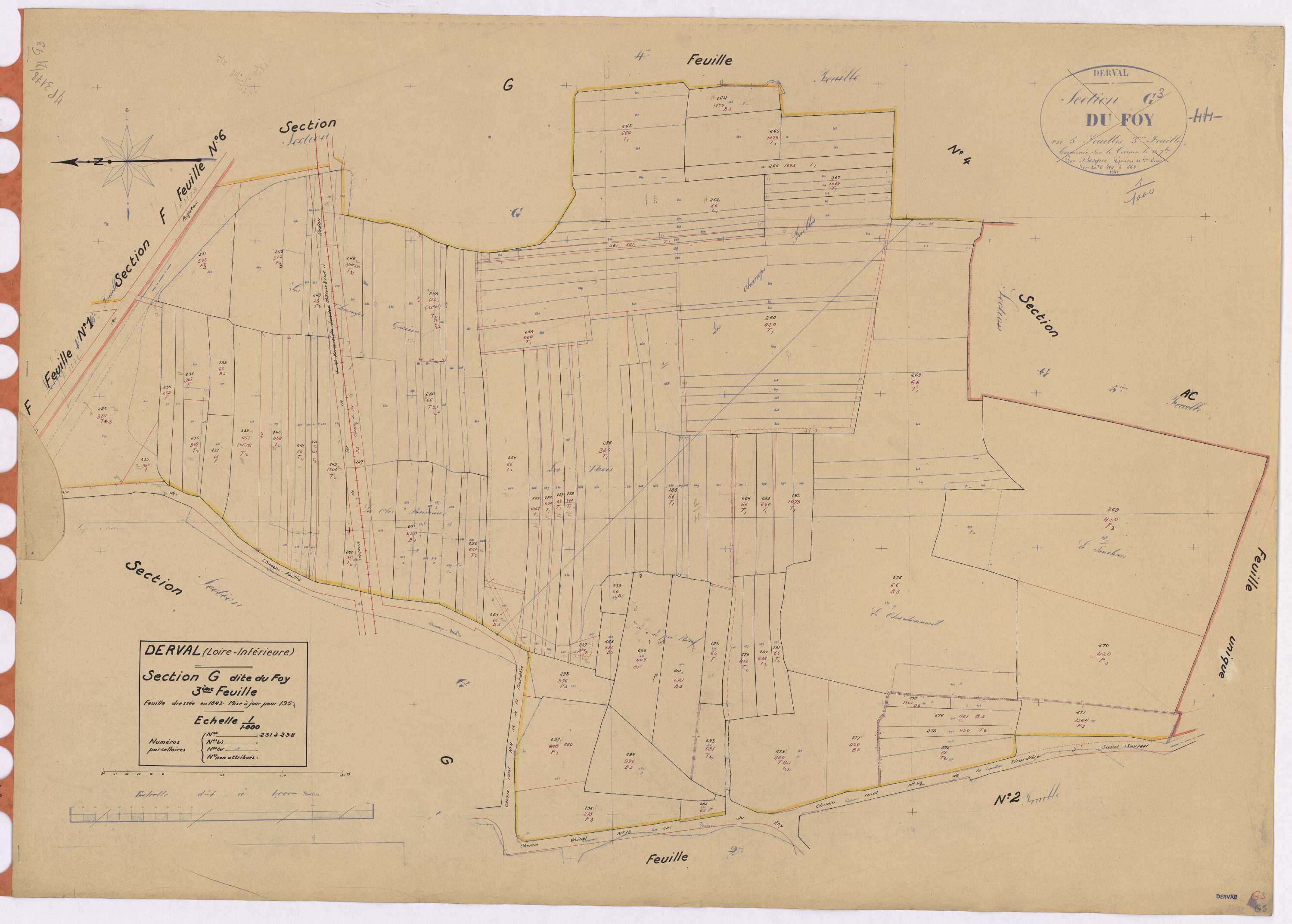 Derval - Section G3 Foy (section de) ; 231-298