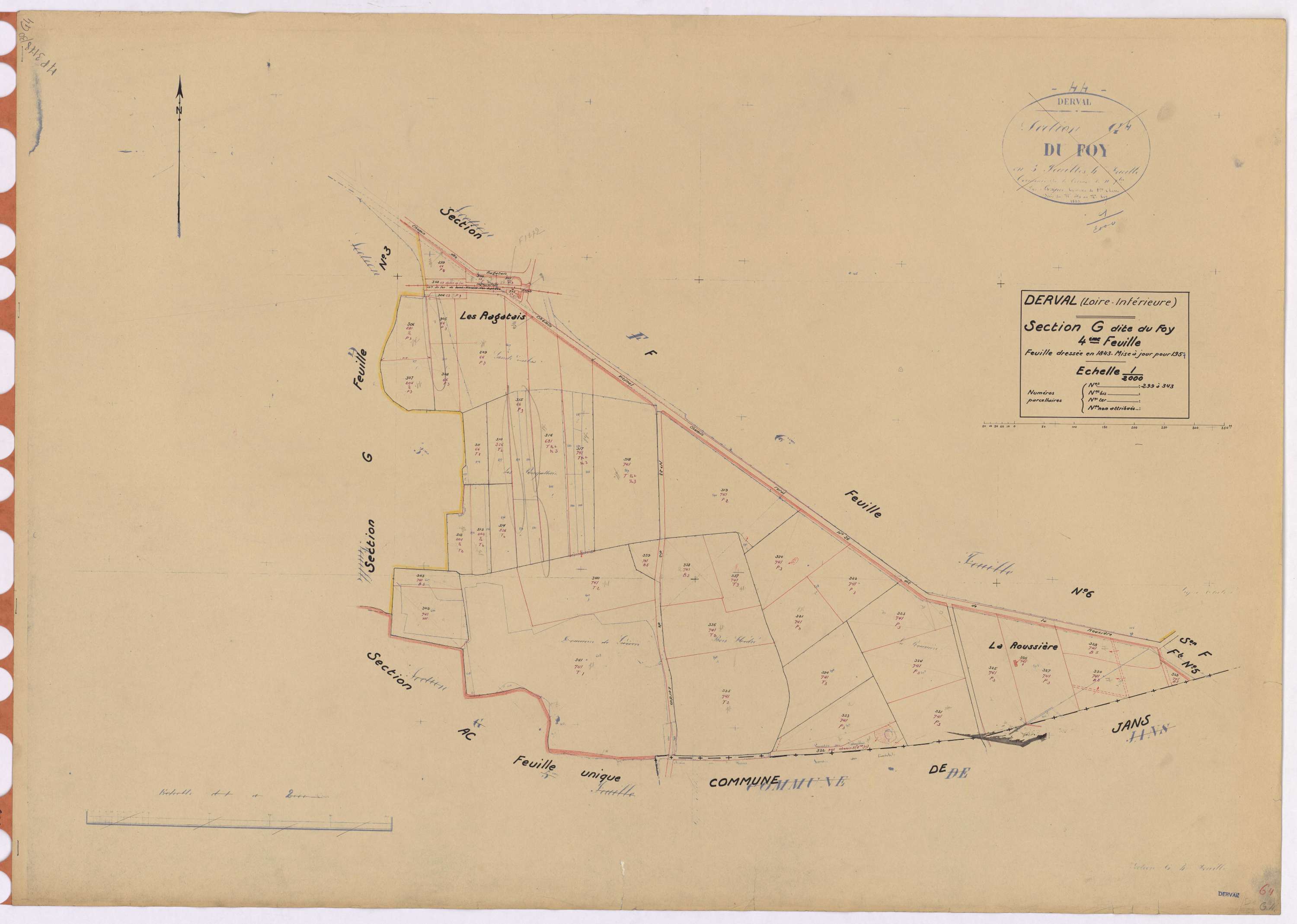 Derval - Section G4 Foy (section de) ; 299-343
