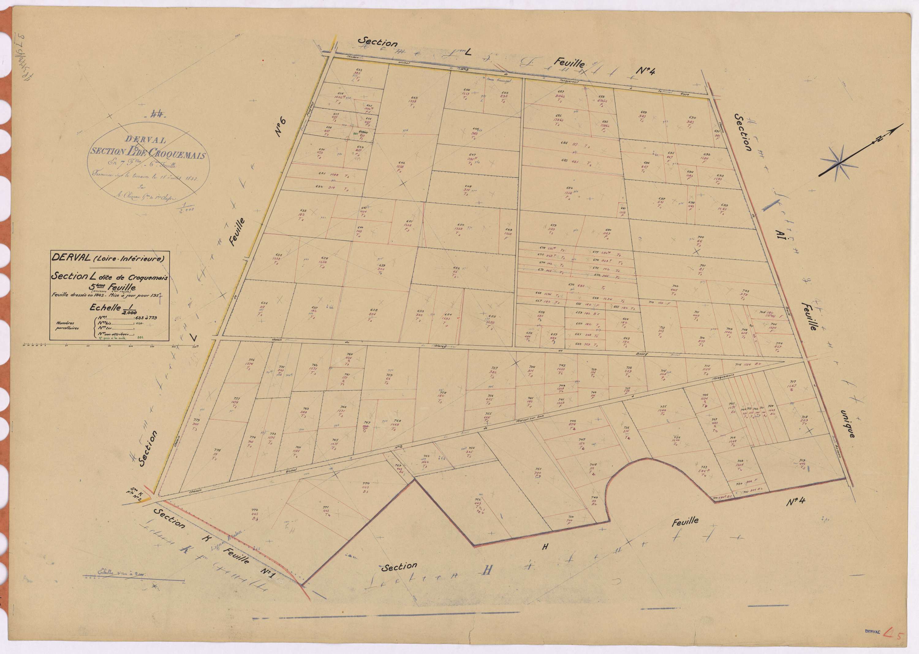 Derval - Section L5 Croquemais (section de) ; 623-779