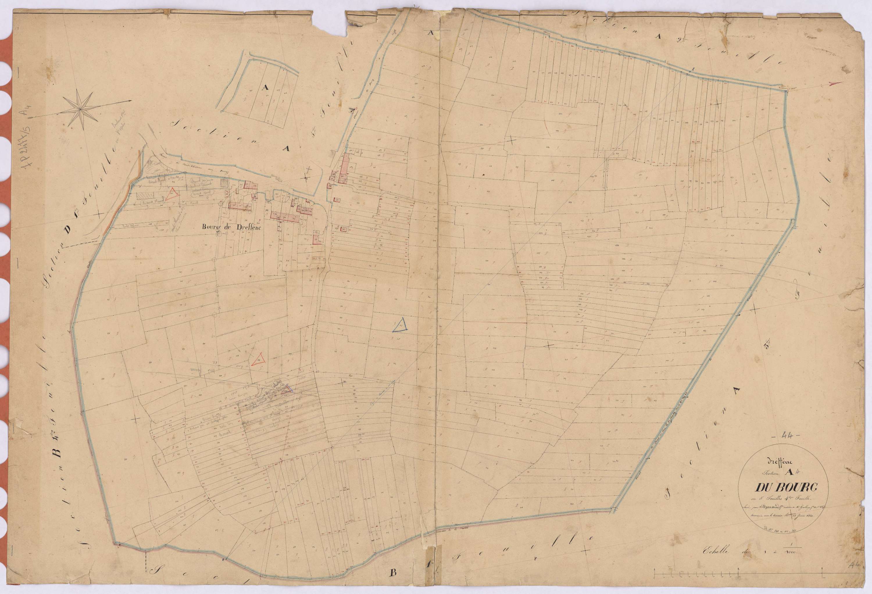 Drefféac - Section A4 Bourg (section du) ; 348-755