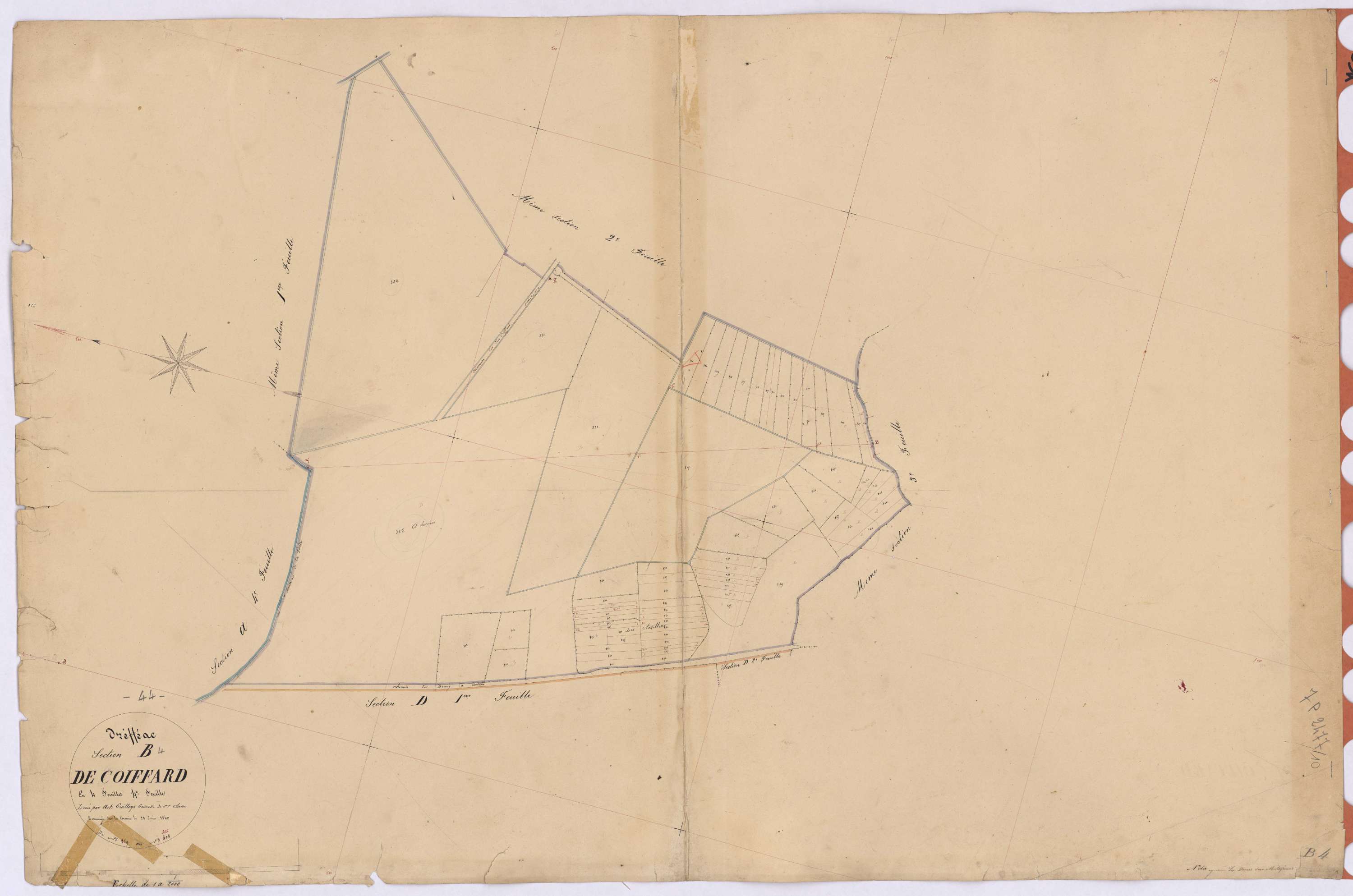 Drefféac - Section B4 Coiffard (section de) ; 259-325