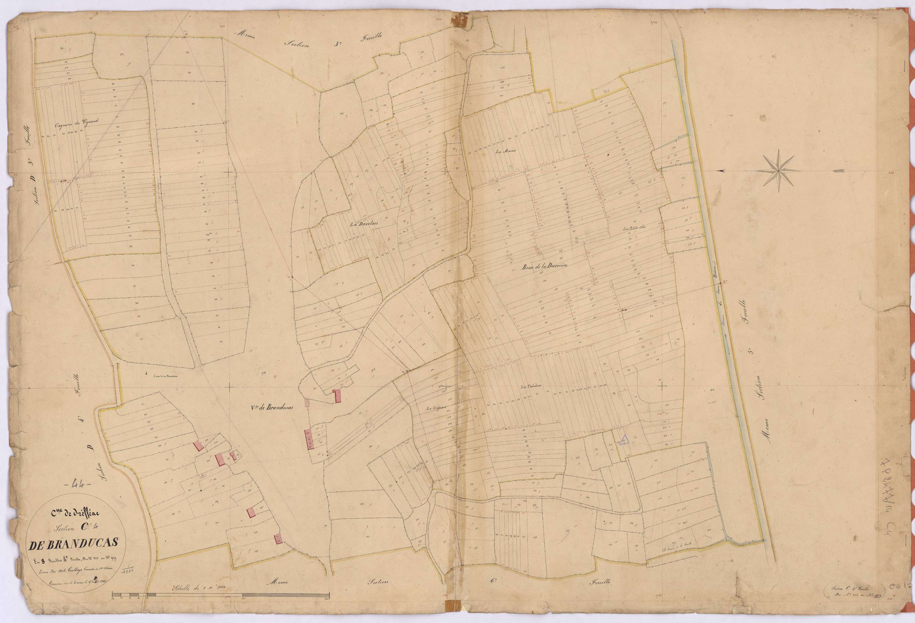 Drefféac - Section C4 Branducas (section de) ; 525-979