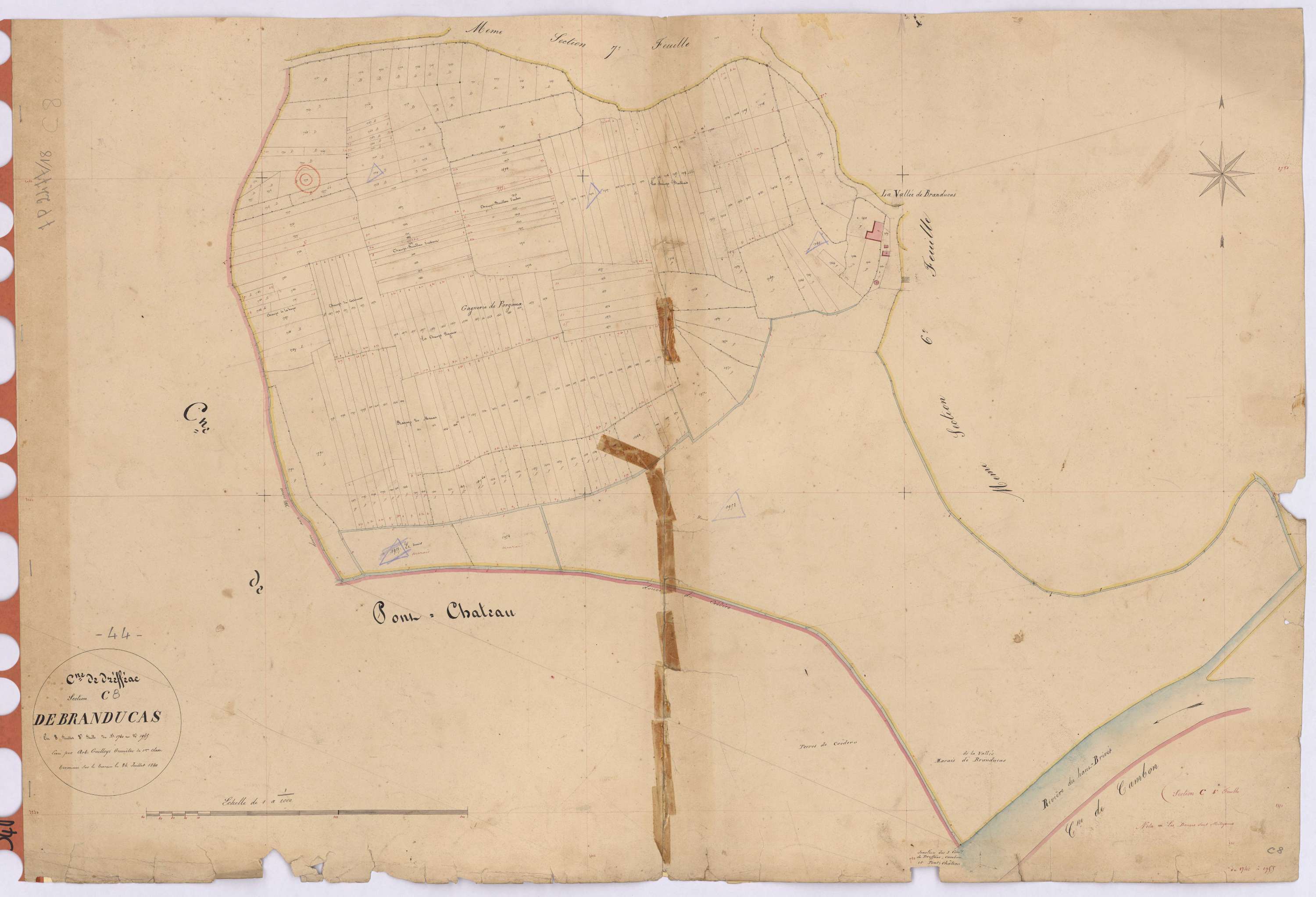 Drefféac - Section C8 Branducas (section de) ; 1740-1955