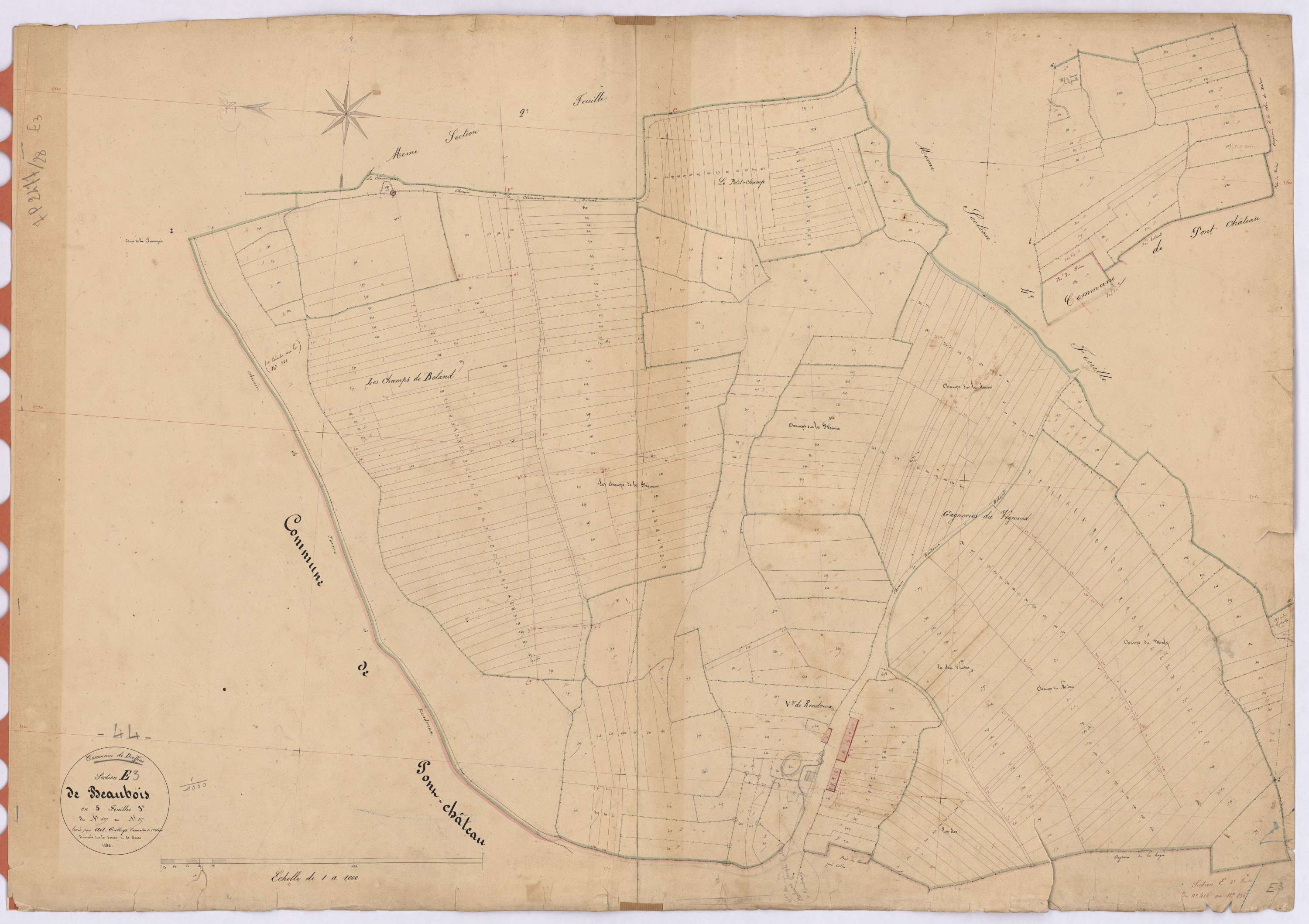 Drefféac - Section E3 Beaubois (section de) ; 425-835