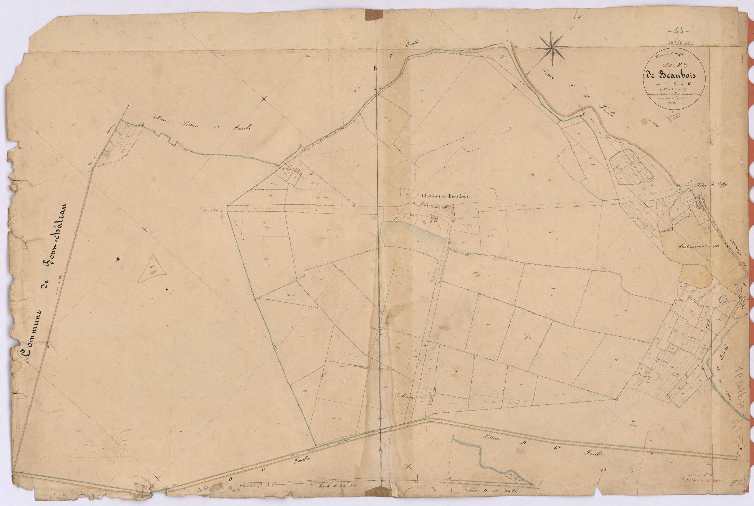 Drefféac - Section E5 Beaubois (section de) ; 1251-1452