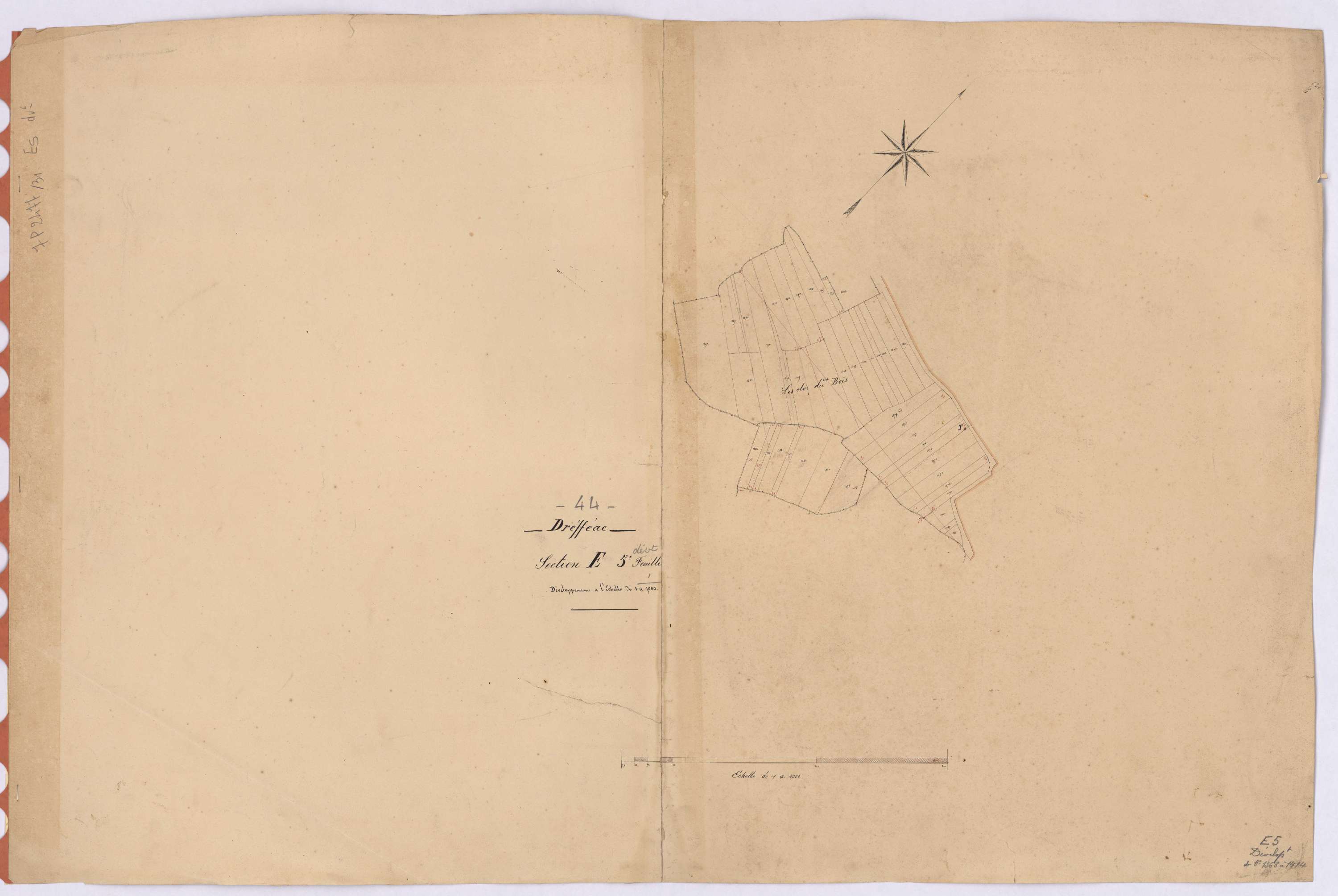 Drefféac - Section E5 (développement) Beaubois (section de) ; 1251-1452 ; développement de diverses parcelles