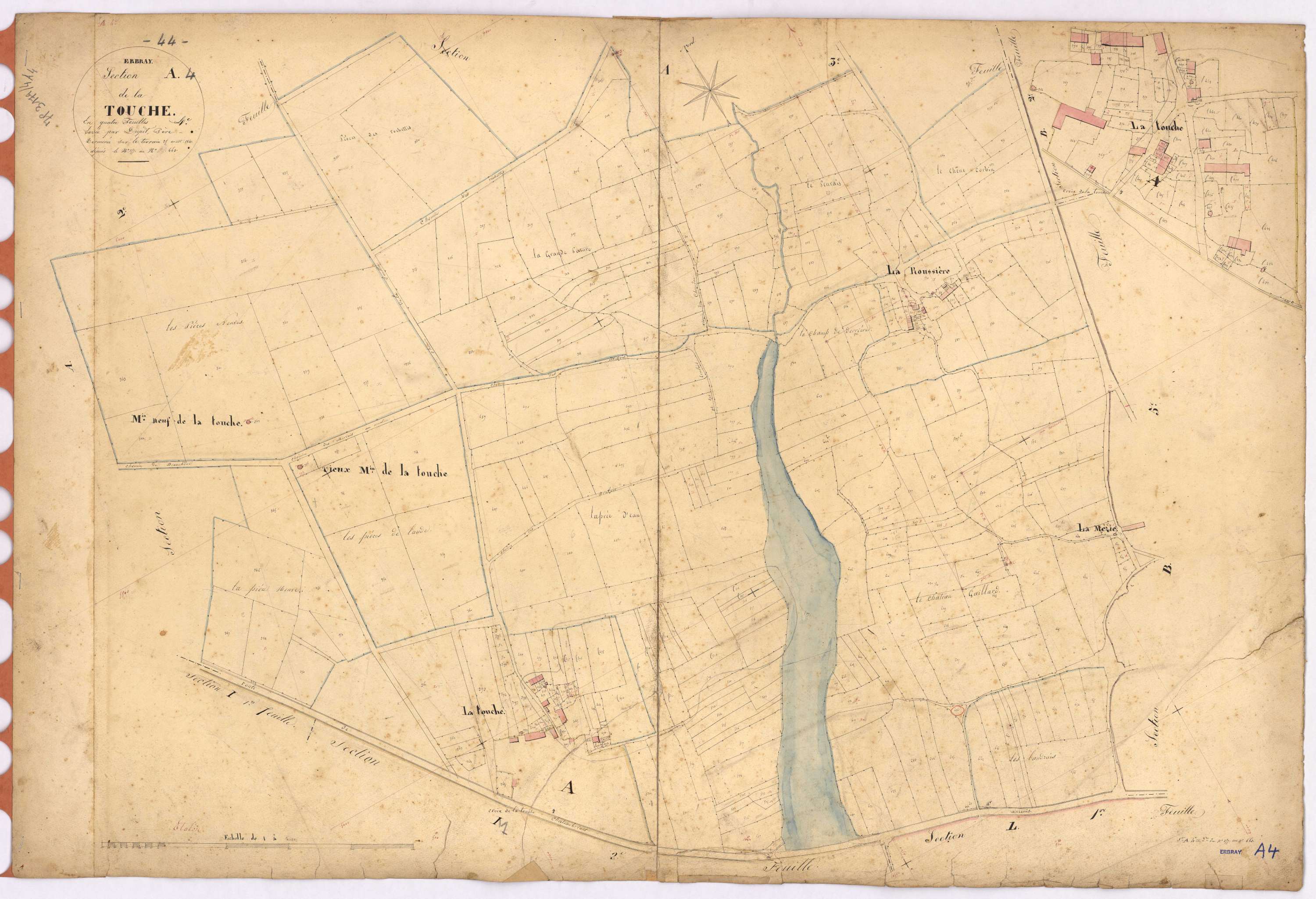 Erbray - Section A4 Touche (section de La) ; 258-663