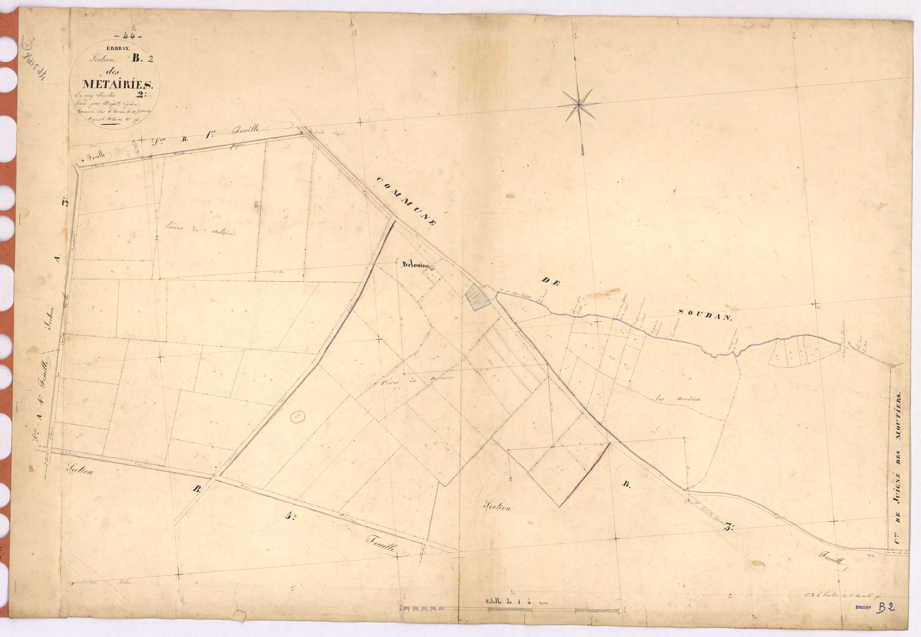 Erbray - Section B2 Métairies (section des) ; 44-96