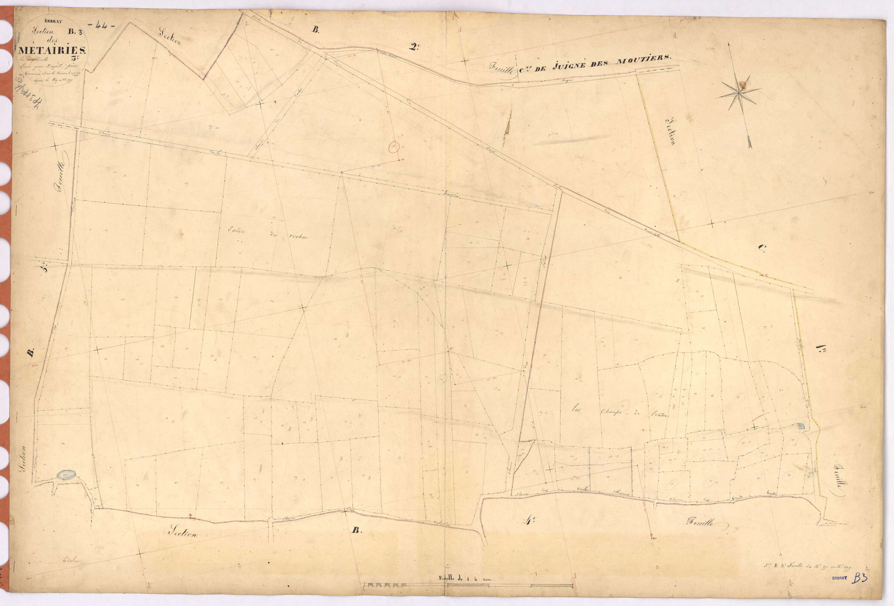Erbray - Section B3 Métairies (section des) ; 97-199