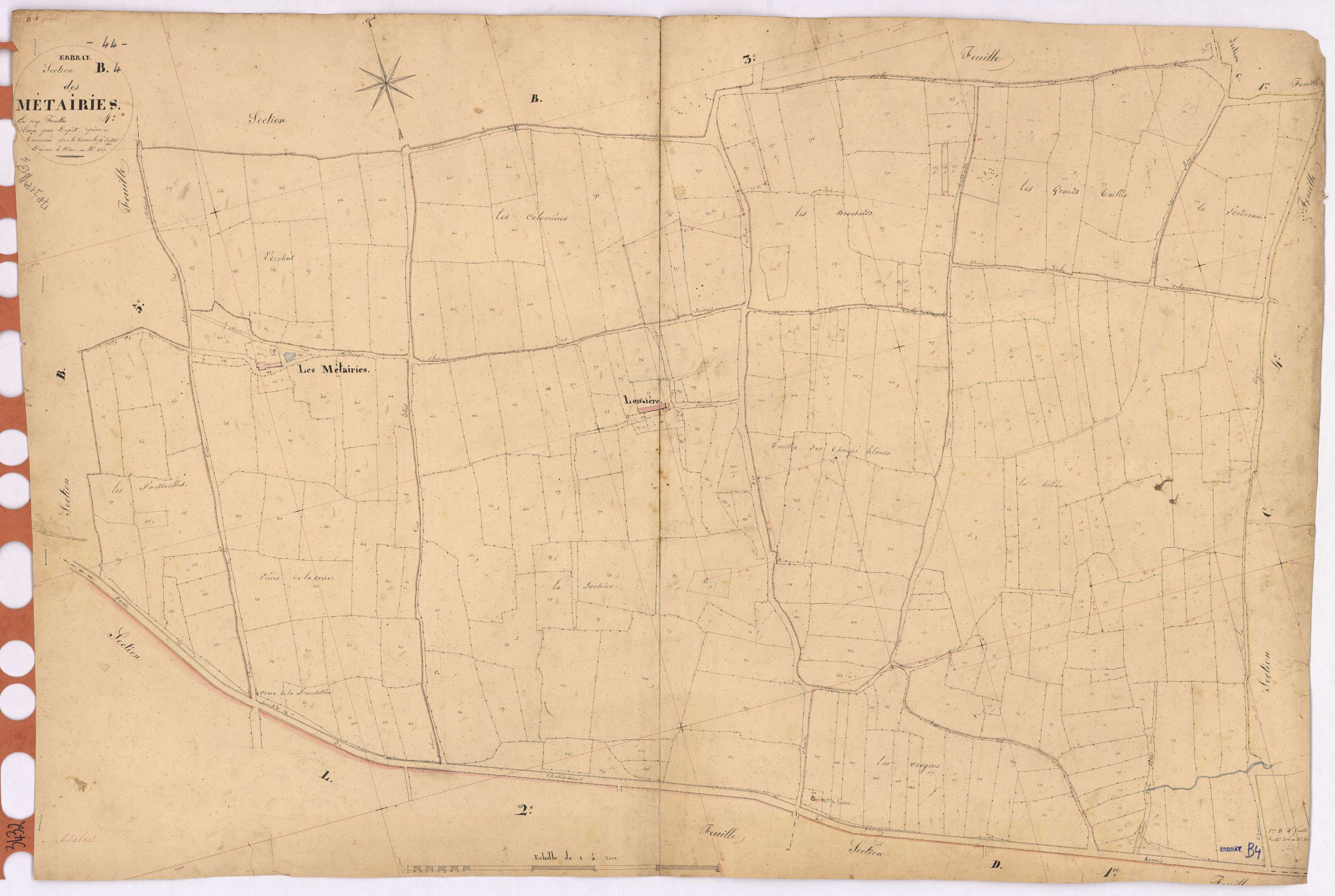 Erbray - Section B4 Métairies (section des) ; 200-467