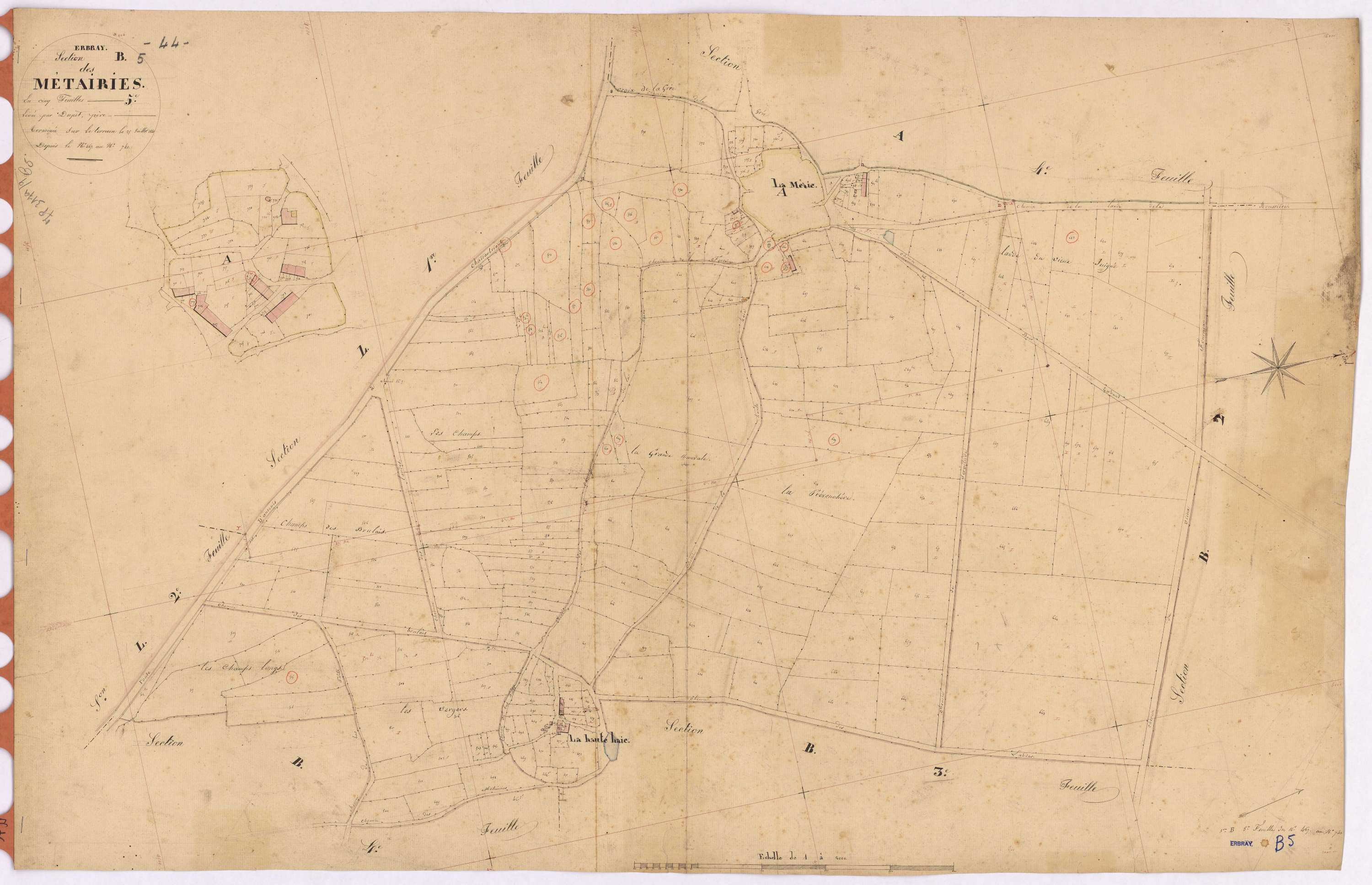 Erbray - Section B5 Métairies (section des) ; 468-741