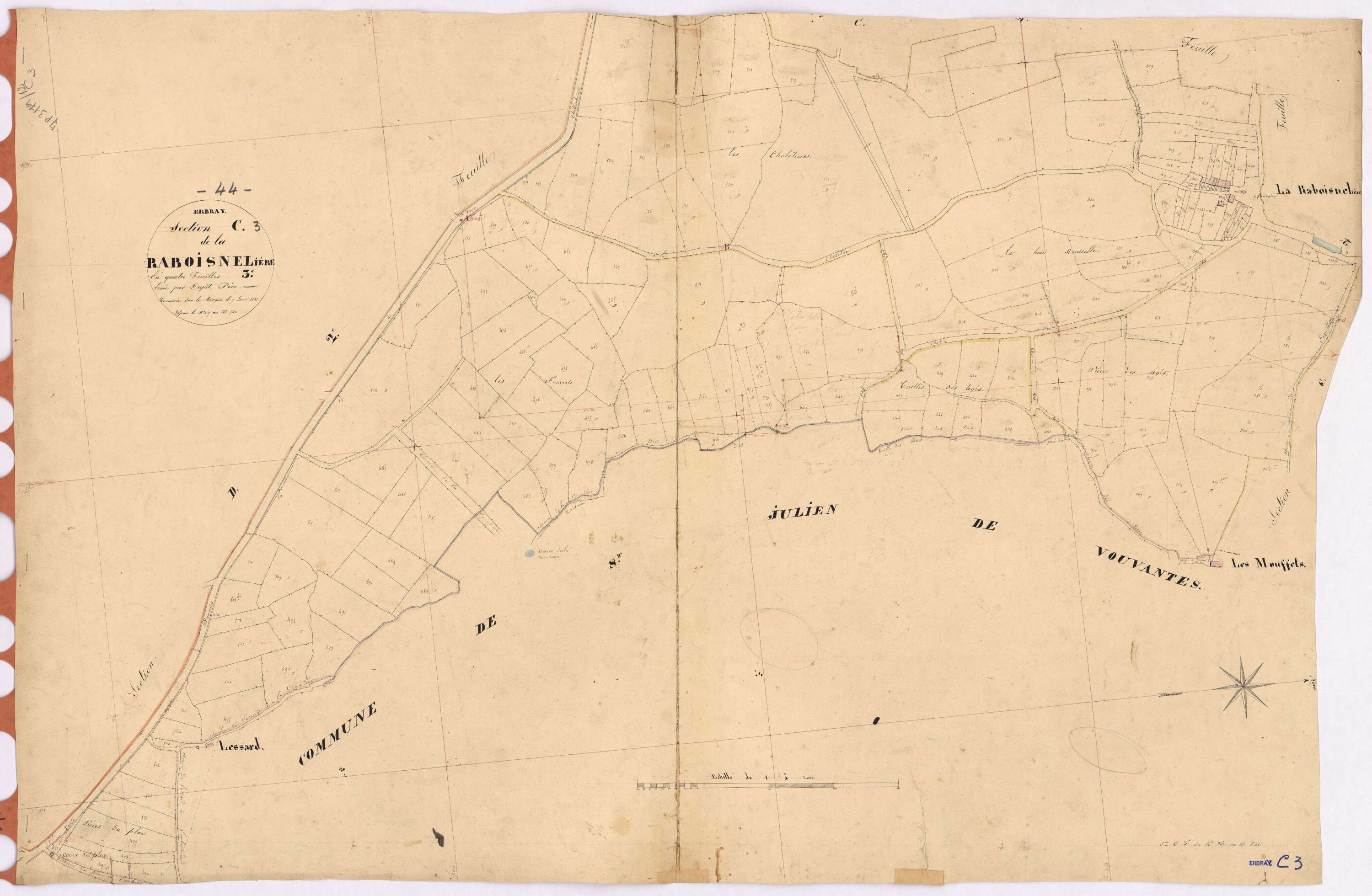 Erbray - Section C3 Raboisnelière (section de La) ; 367-541
