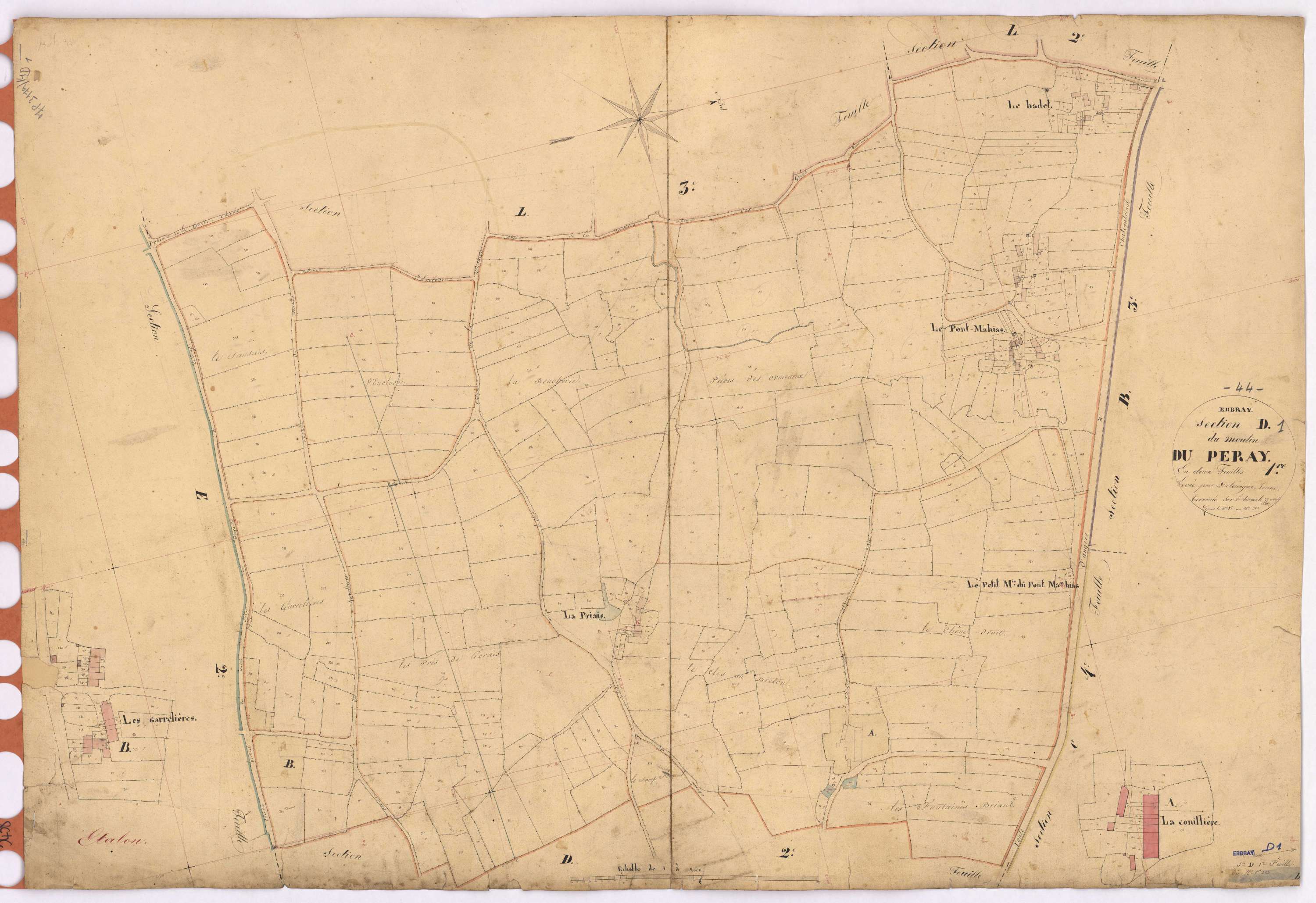 Erbray - Section D1 Peray (section du) ; 1-382