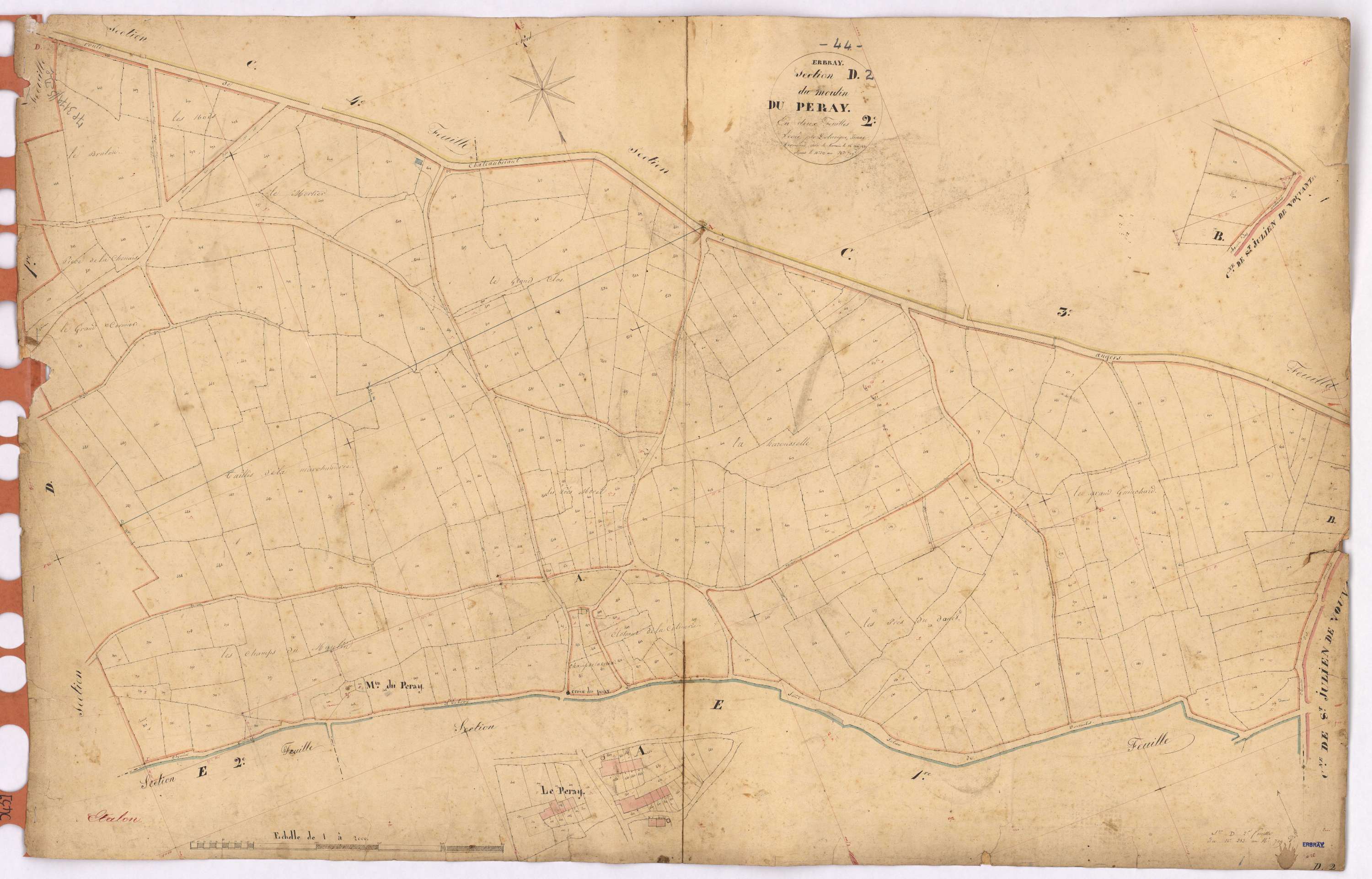 Erbray - Section D2 Peray (section du) ; 383-709