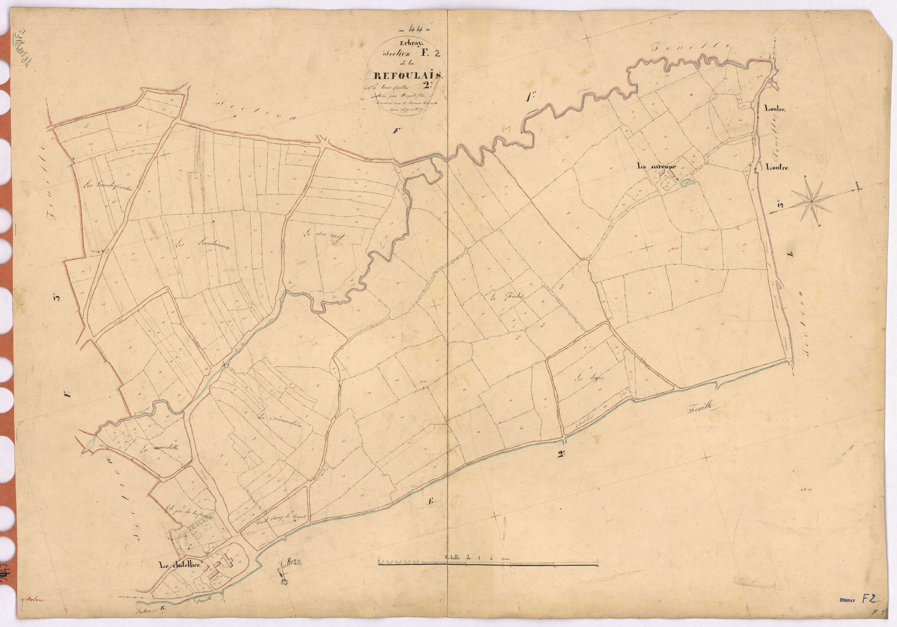 Erbray - Section F2 Refoulais (section de La) ; 242-450