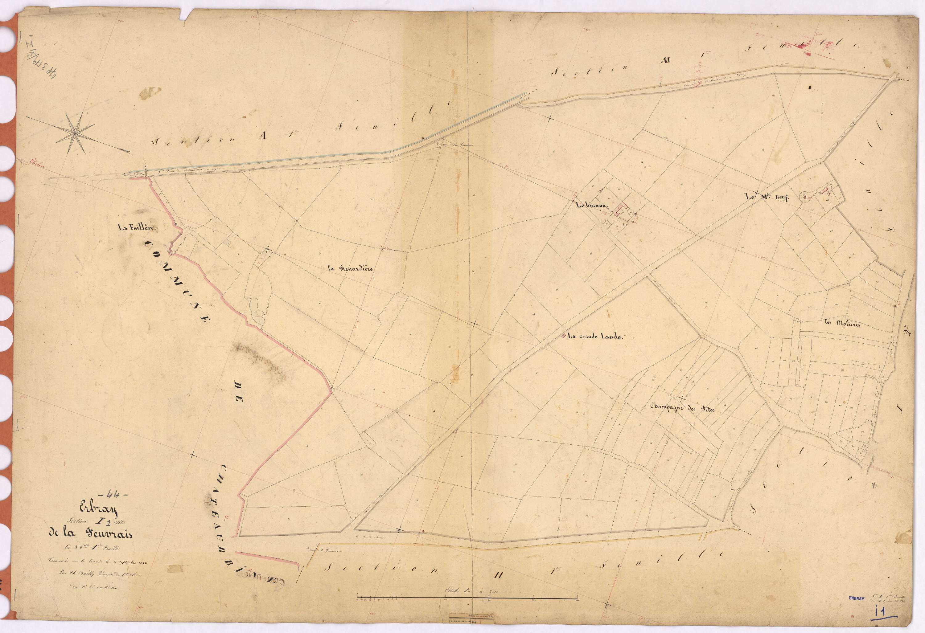 Erbray - Section I1 Feuvrais (section de La) ; 1-144