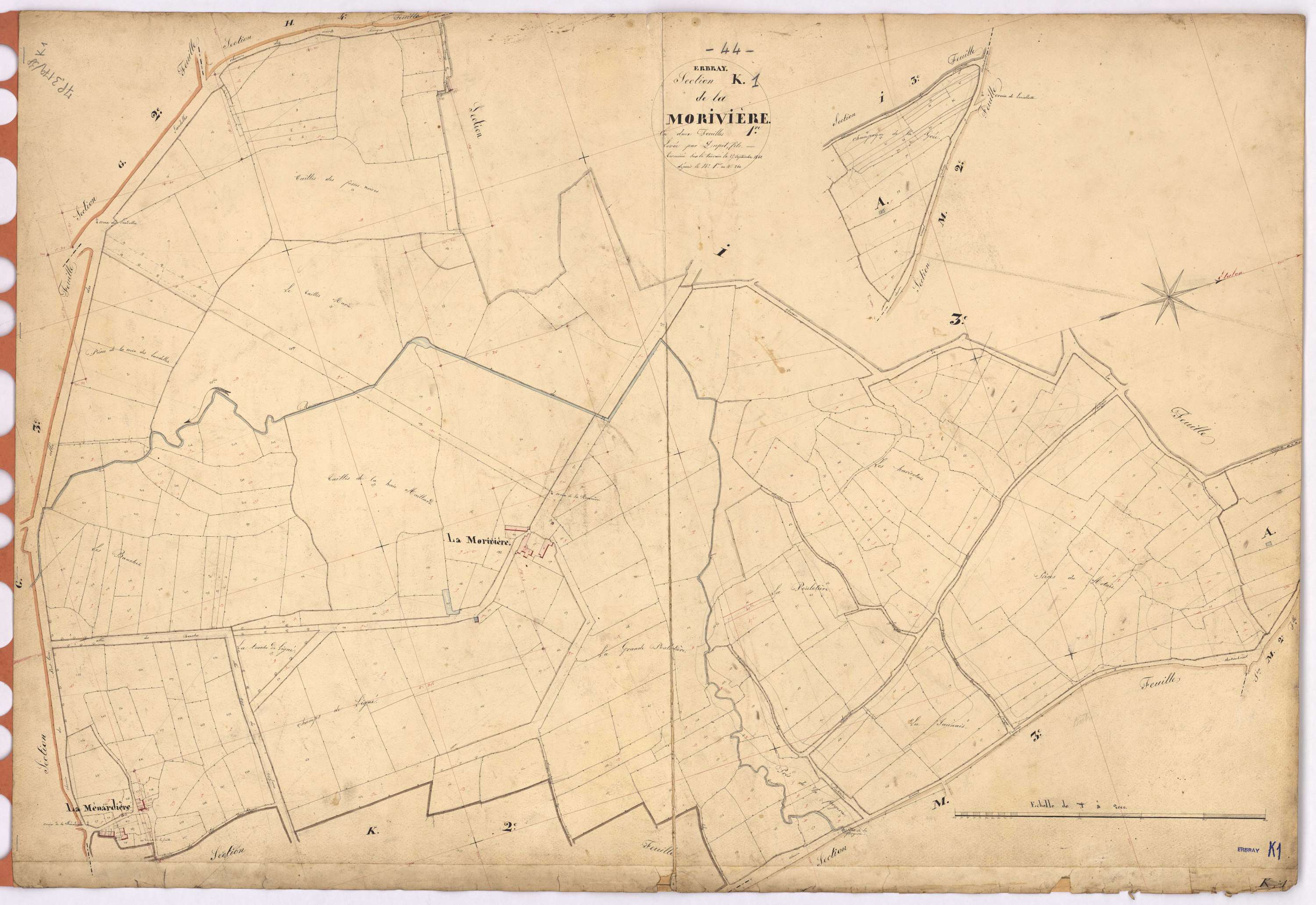 Erbray - Section K1 Morivière (section de La) ; 1-261
