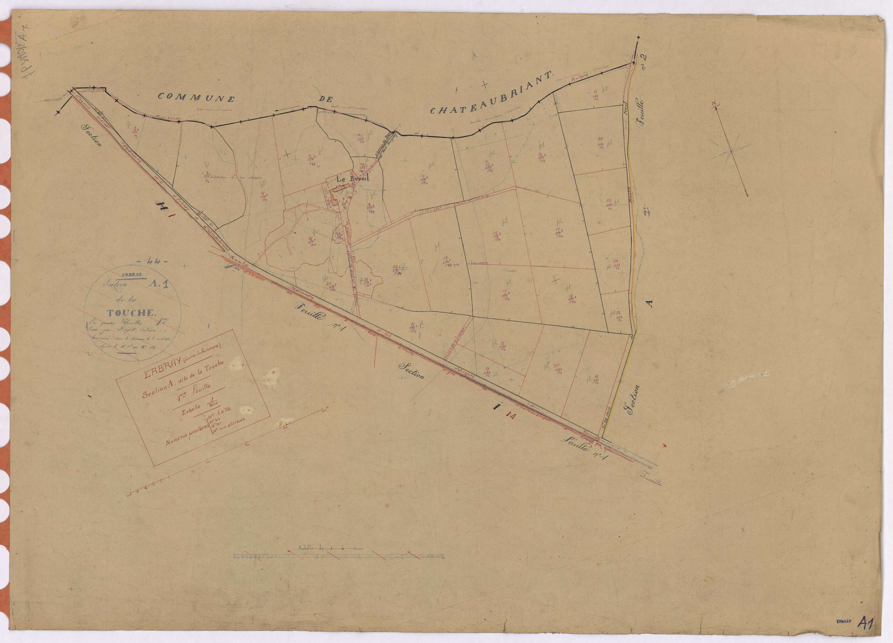 Erbray - Section A1 Touche (section de La) ; 1-39