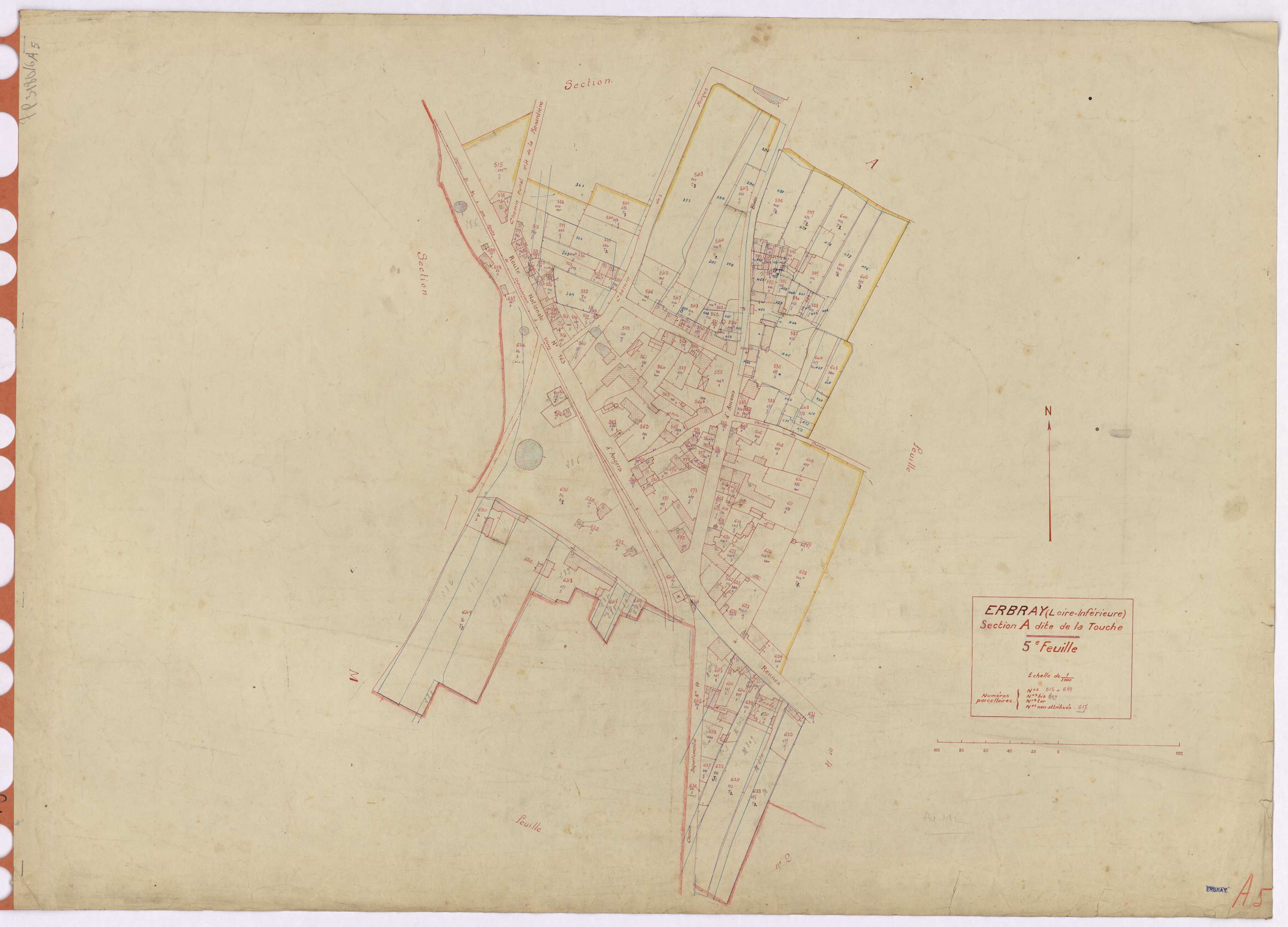 Erbray - Section A5 Touche (section de La) ; 515-659