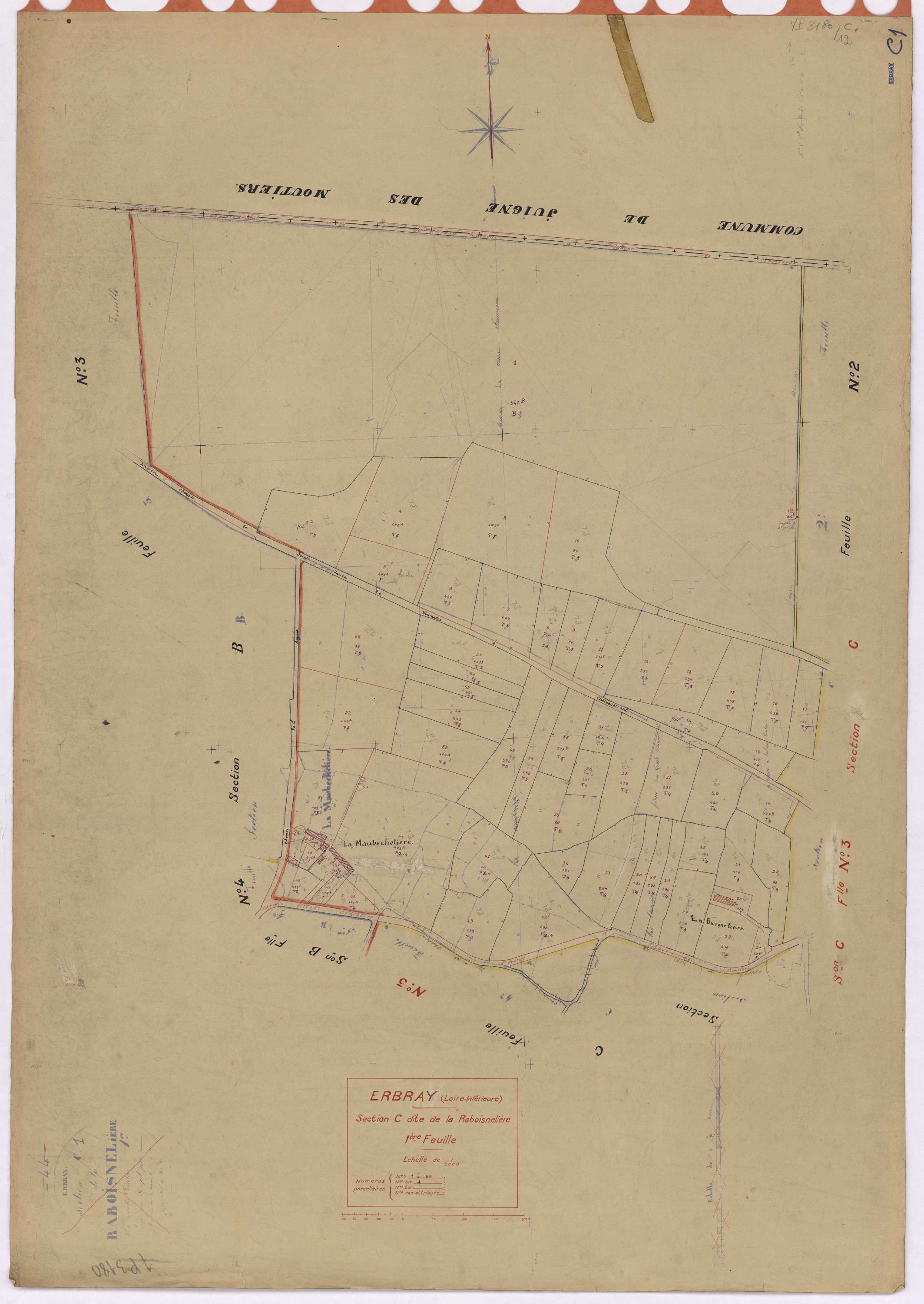 Erbray - Section C1 Raboisnelière (section de La) ; 1-58