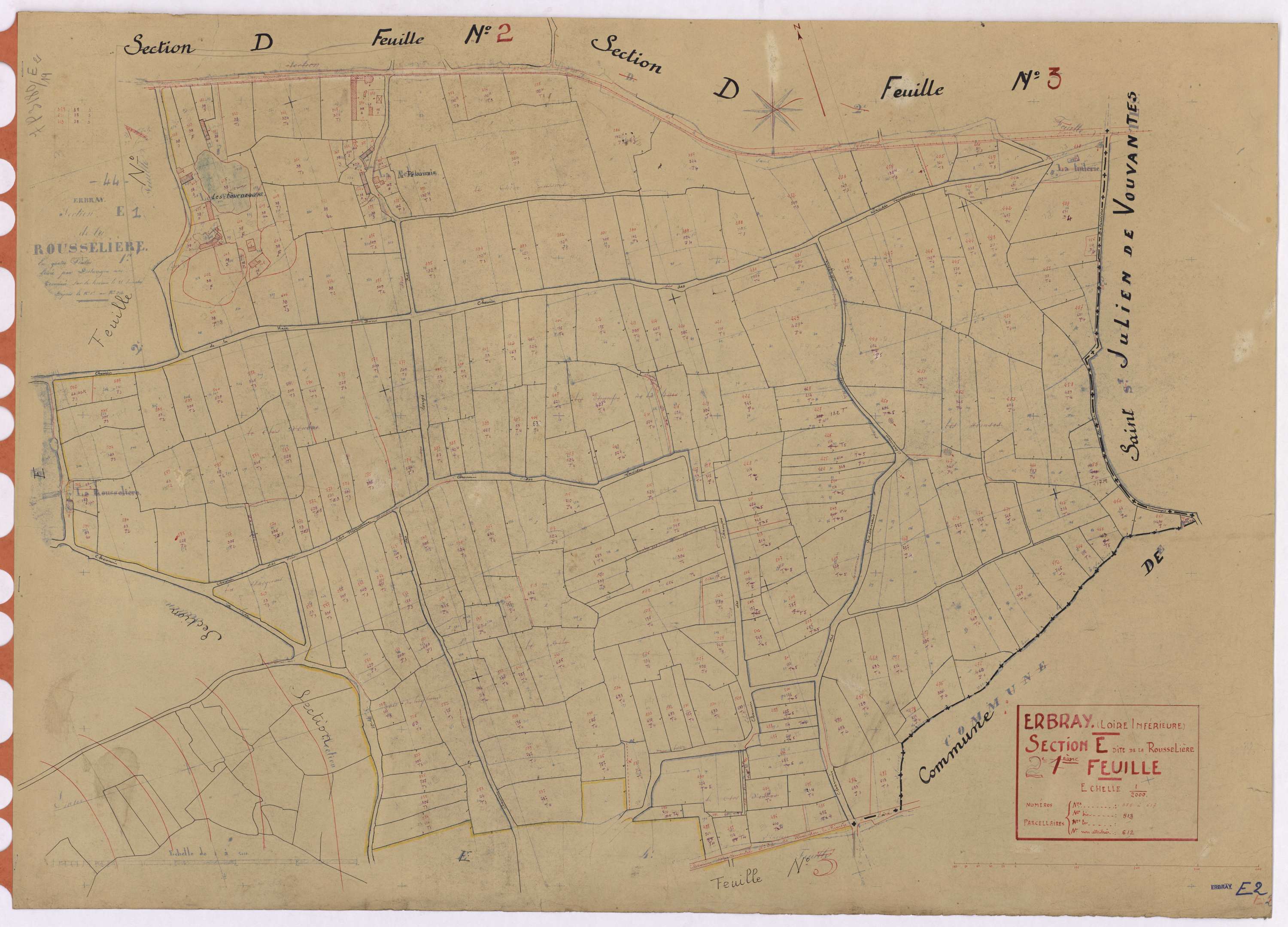 Erbray - Section E2 Rousselière (section de La) ; 358-617