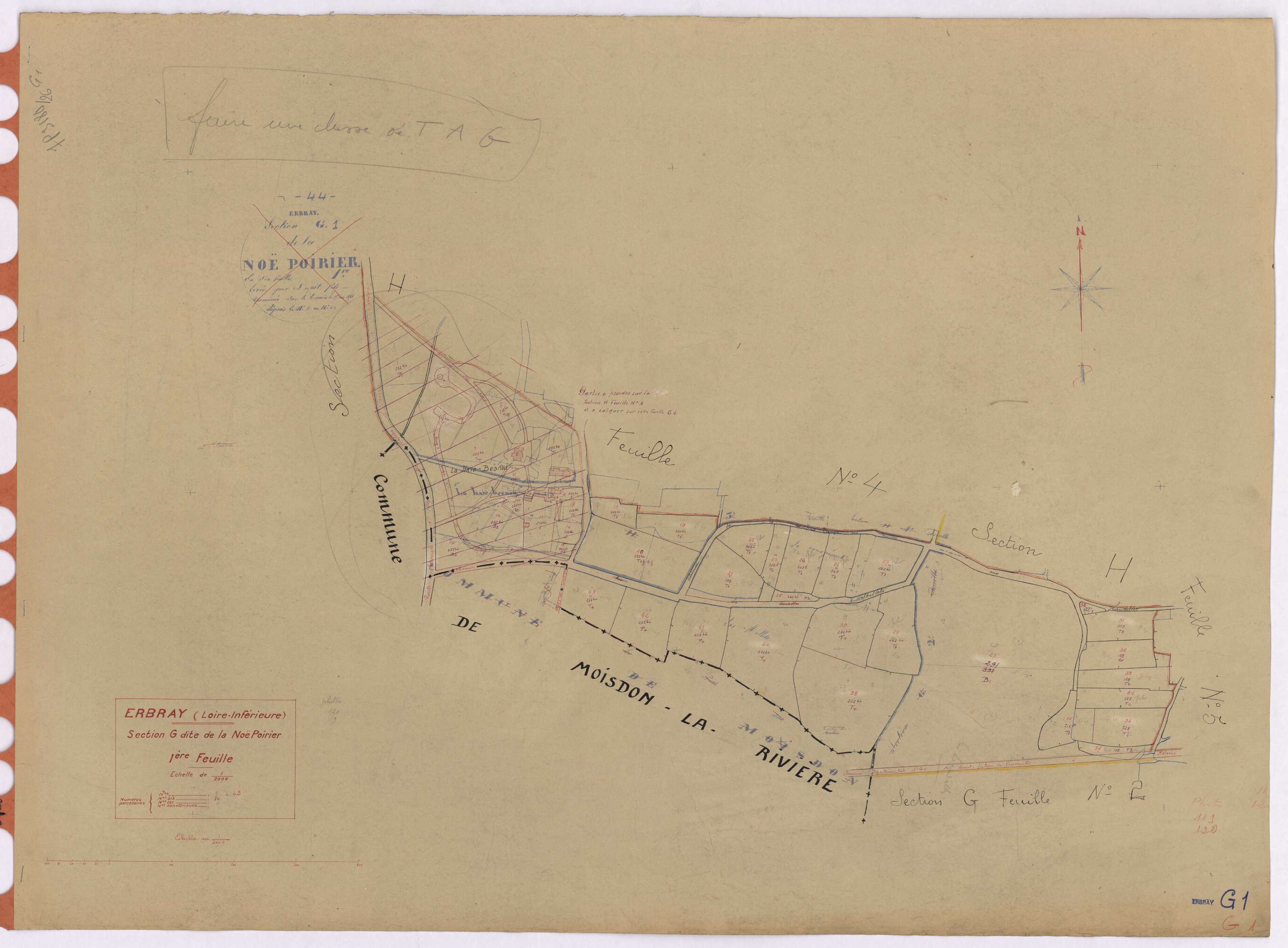 Erbray - Section G1 Noë Poirier (section de La) ; 1-43