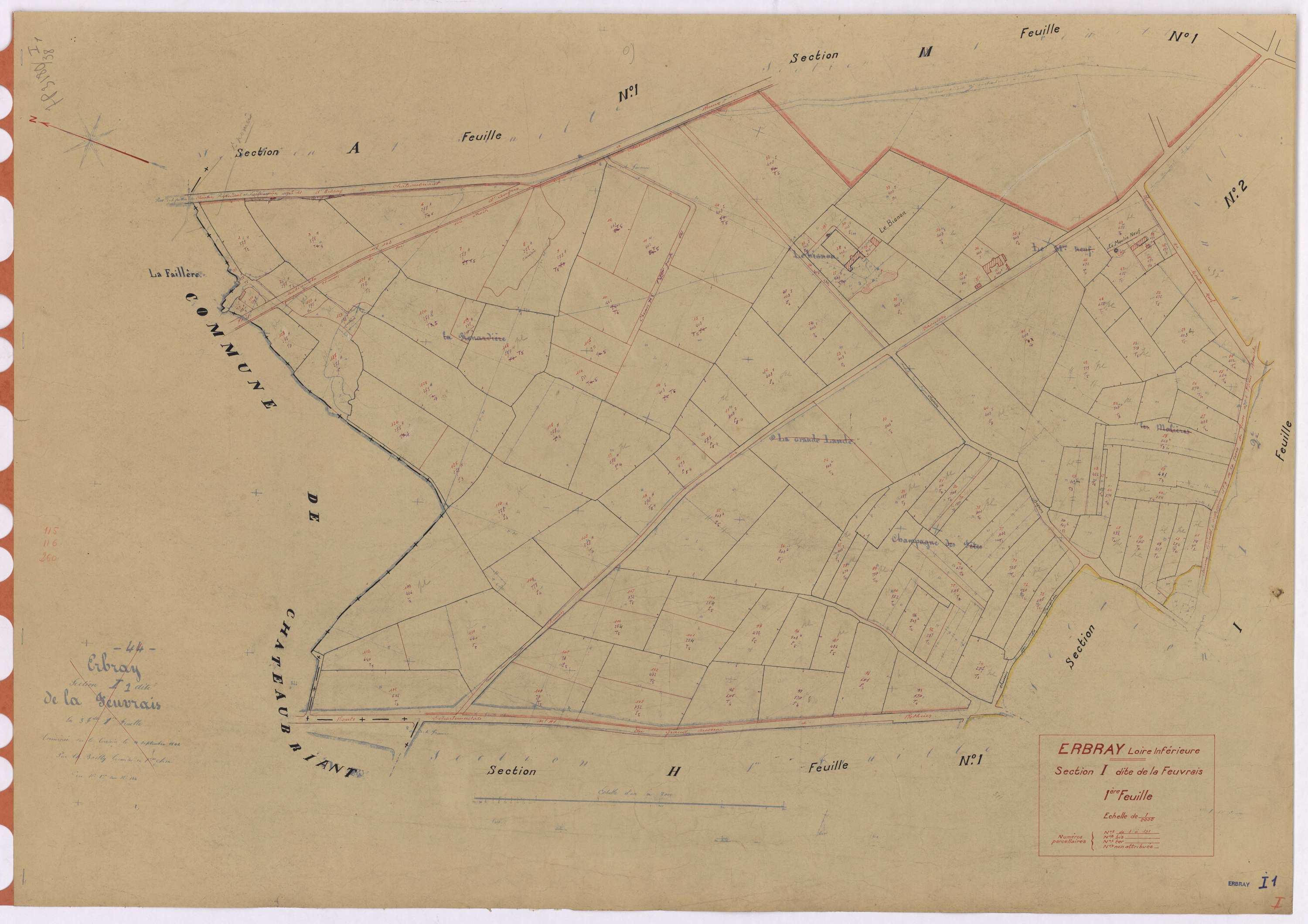 Erbray - Section I1 Feuvrais (section de La) ; 1-131