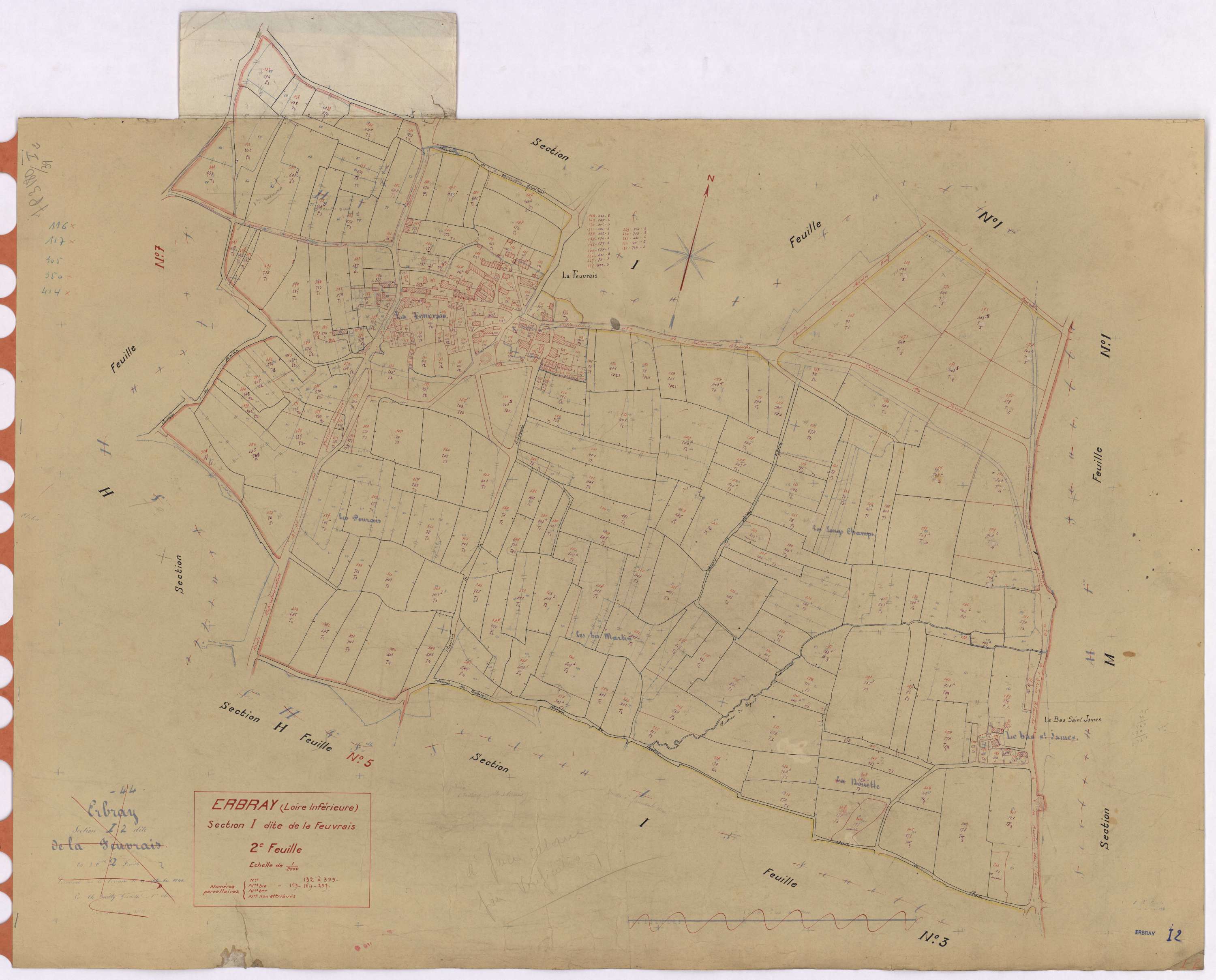 Erbray - Section I2 Feuvrais (section de La) ; 132-399
