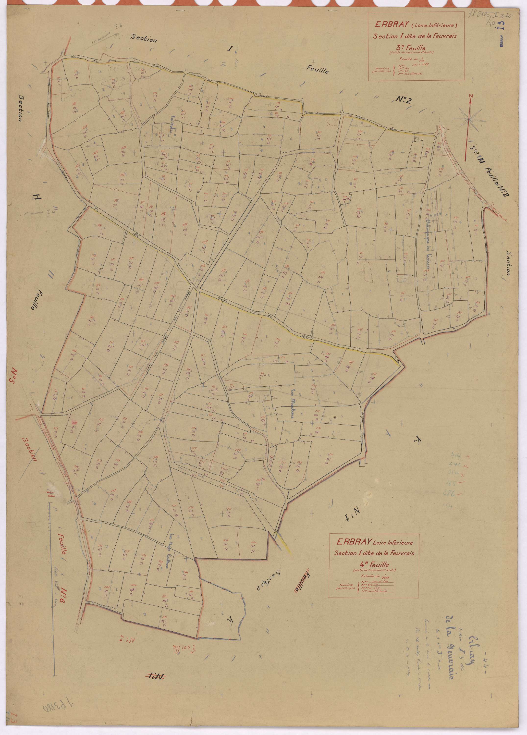 Erbray - Section I3 I4 Feuvrais (section de La) ; 400-489 ; 490-569