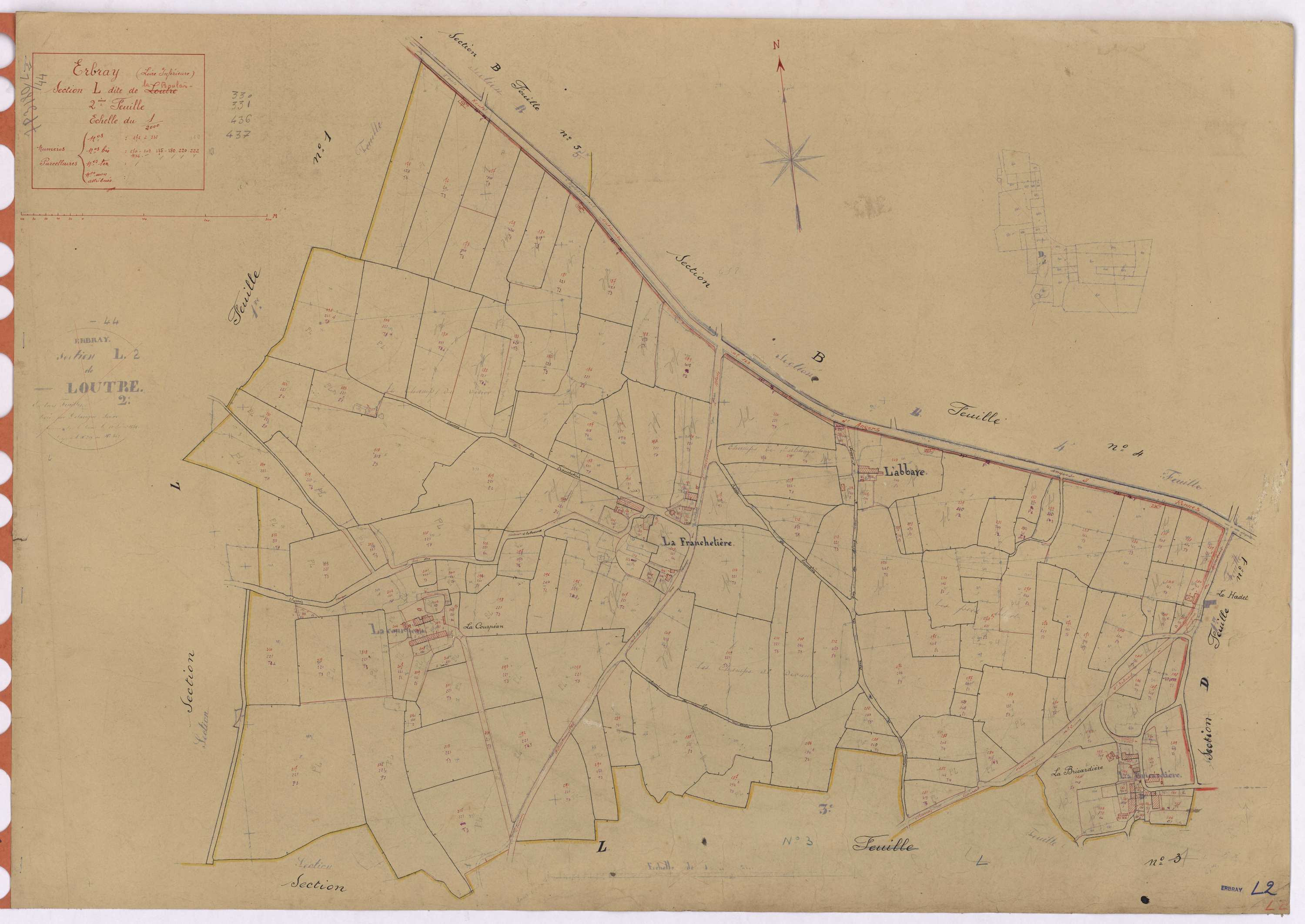 Erbray - Section L2 Boulais (section de La) ; 175-335